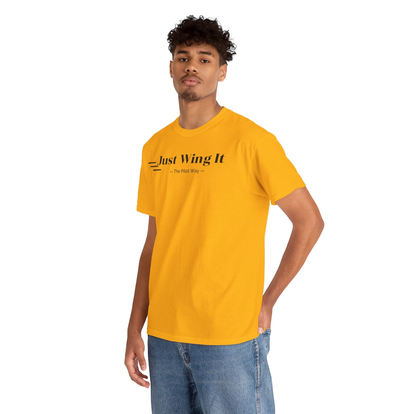JUST WING IT. PILOT. T-SHIRT. AVIATION. PILOTS.FLIGHT CREW. GRAPHIC TEE