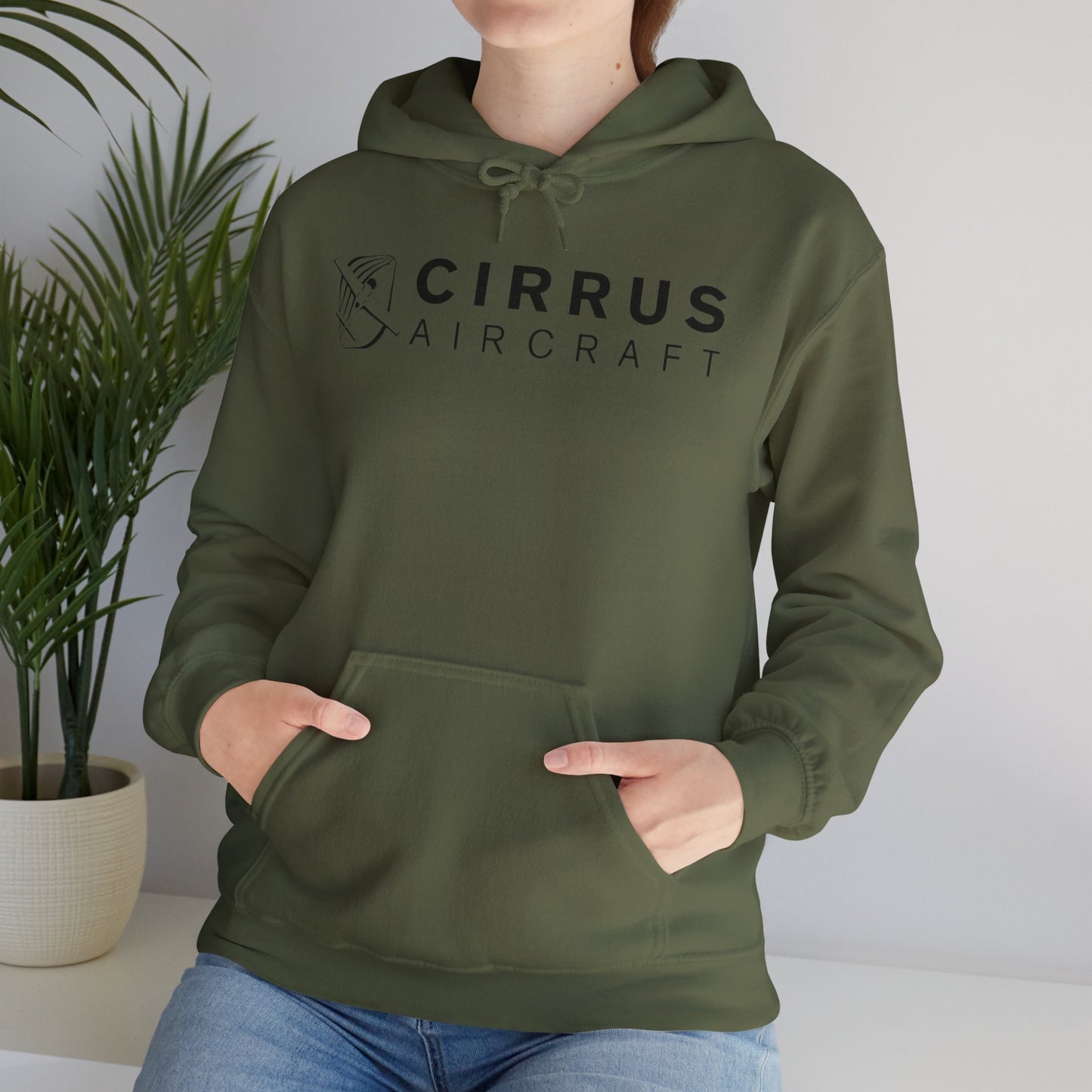 CIRRUS AIRCRAFT HOODIE. aviation gift for pilots. graphic design. (logo)