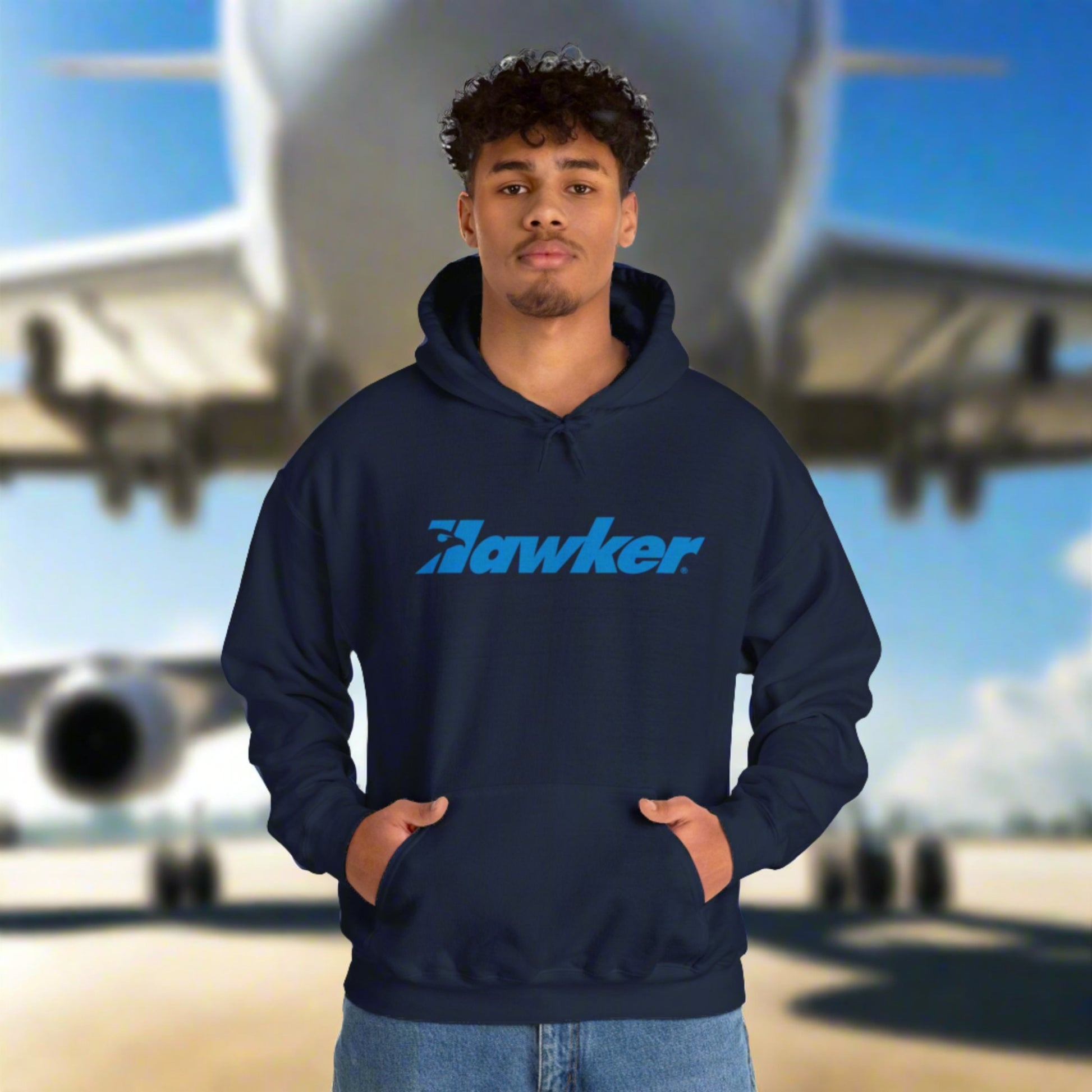 HAWKER AVIATION. HOODIE. gifts for pilots. aviation t-shirt. aviation hoodie. (logo)