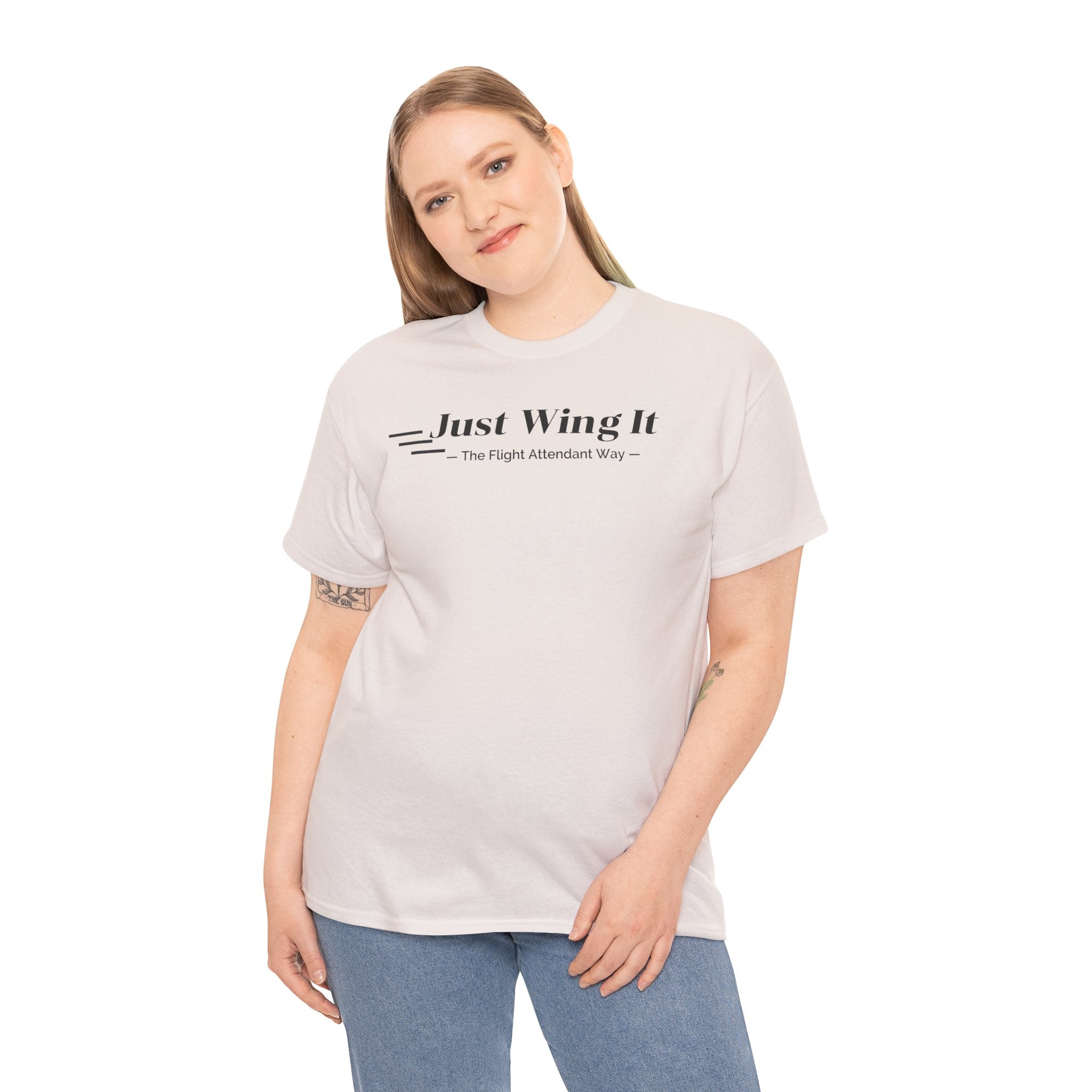 Just Wing It. the flight attendant way. aviation. t-shirt. pilots. travel. work.