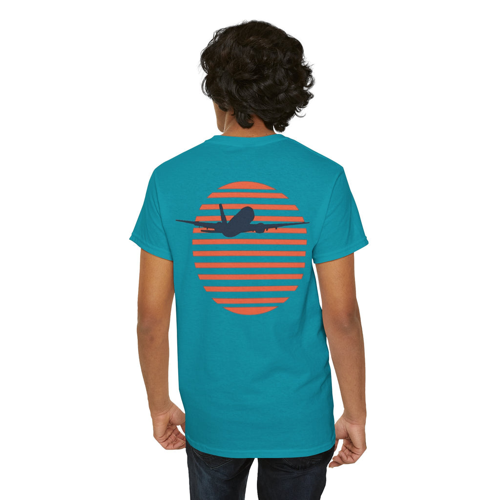 into the sunset. plane. t-shirt. aviation. pilots. gifts.