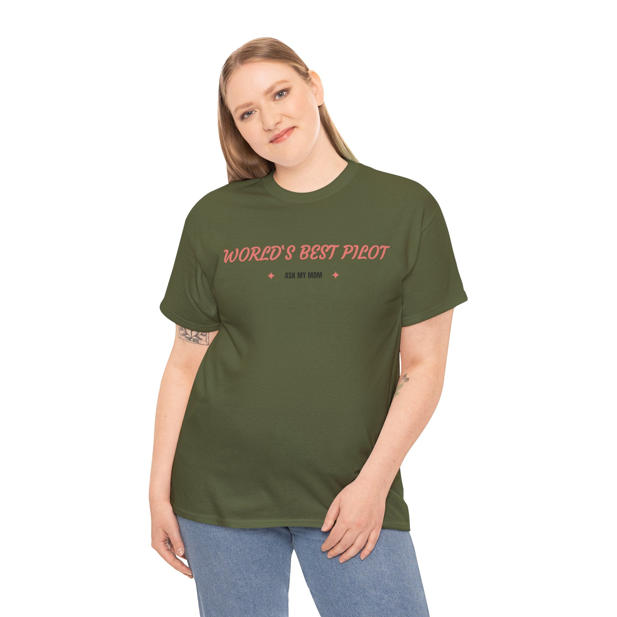 Worlds best Pilot. ask my mom. t-shirt. aviation. mothers. pilots. travel. graphic tee.