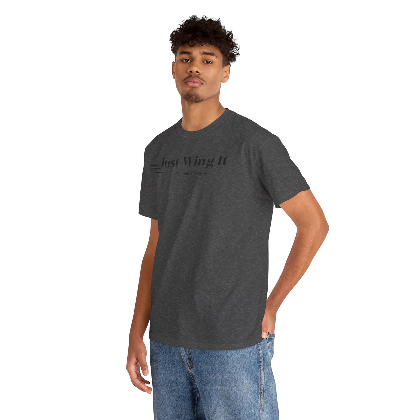 JUST WING IT. PILOT. T-SHIRT. AVIATION. PILOTS.FLIGHT CREW. GRAPHIC TEE