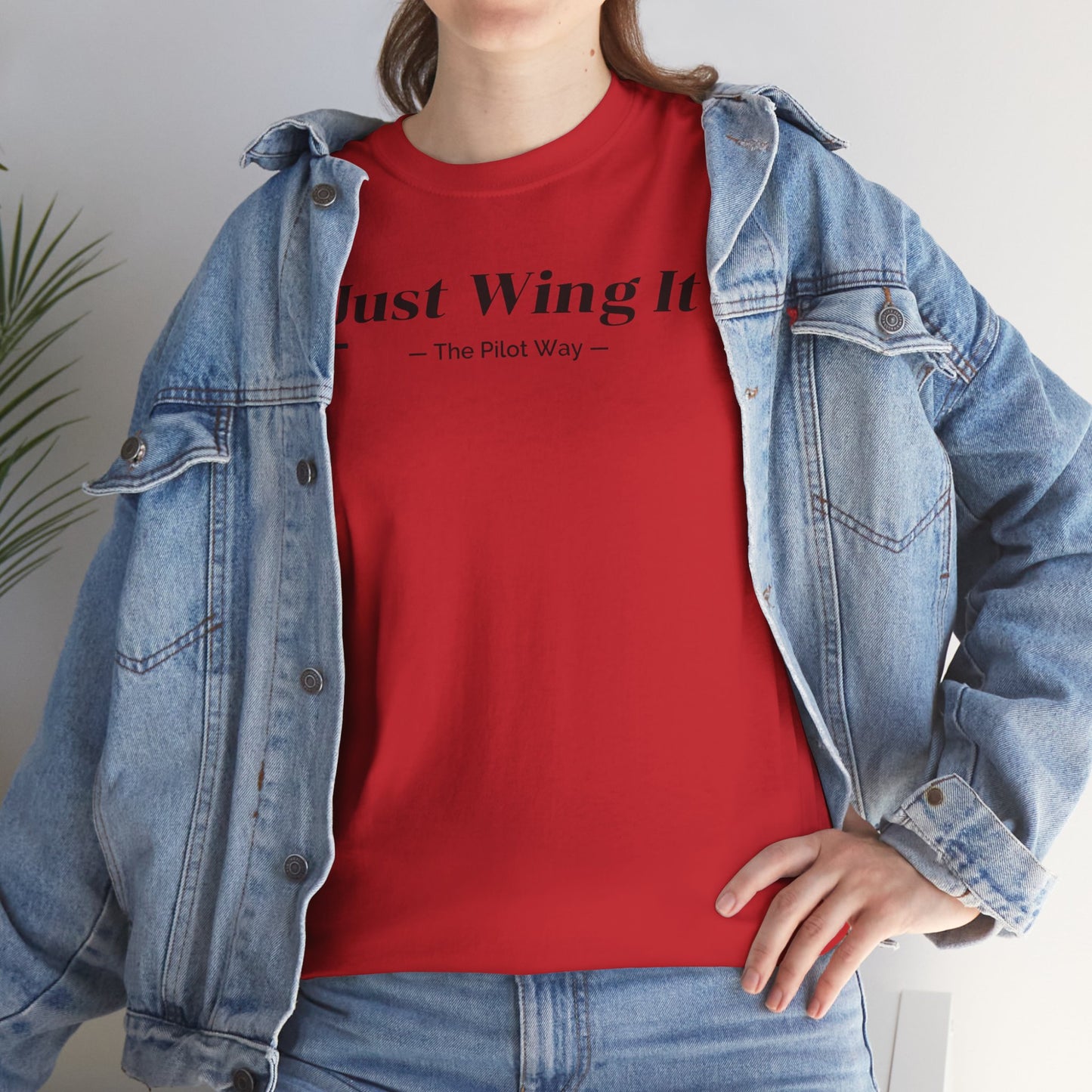JUST WING IT. PILOT. T-SHIRT. AVIATION. PILOTS.FLIGHT CREW. GRAPHIC TEE
