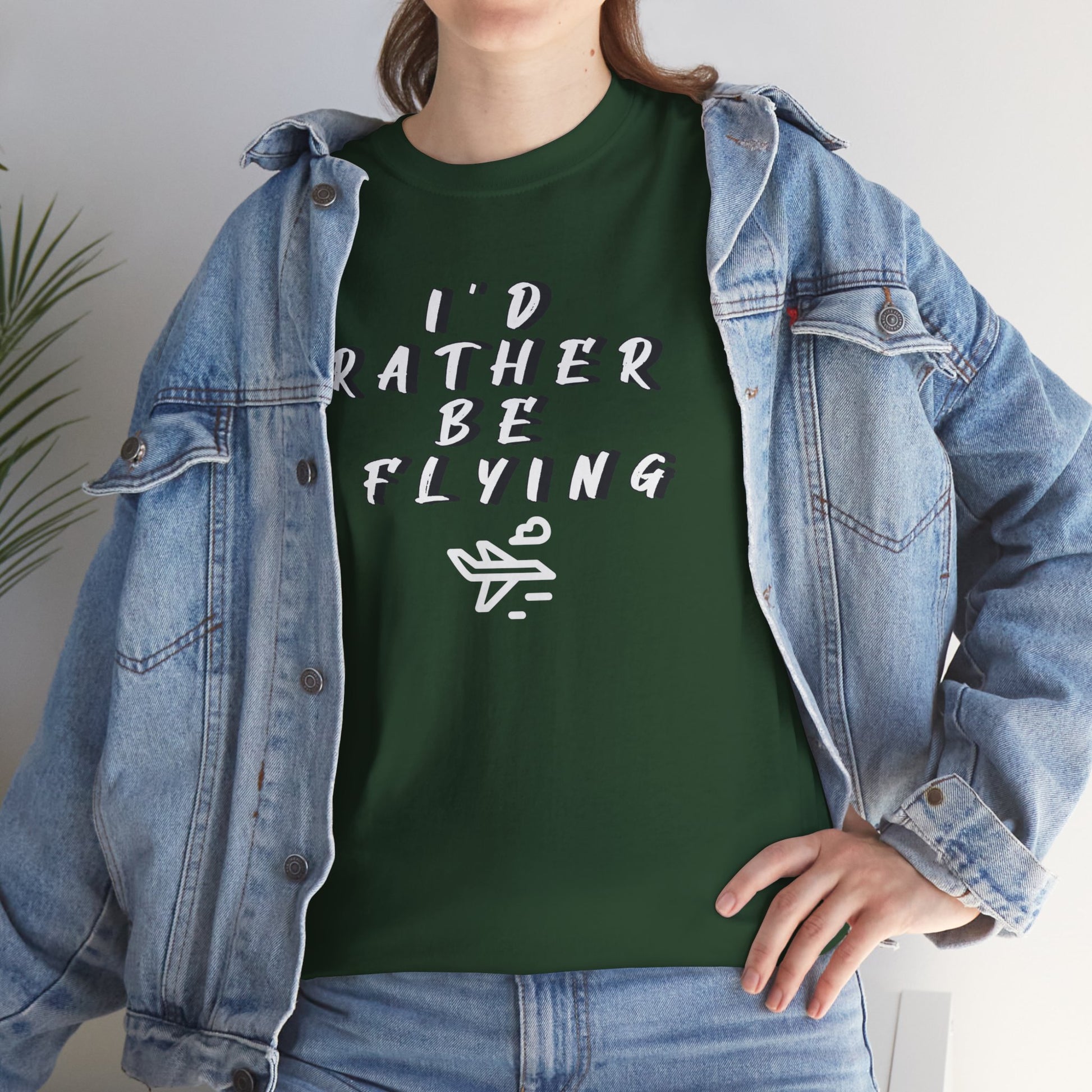 I'd rather be flying! T-shirt. aviation. pilots. travel. shirt