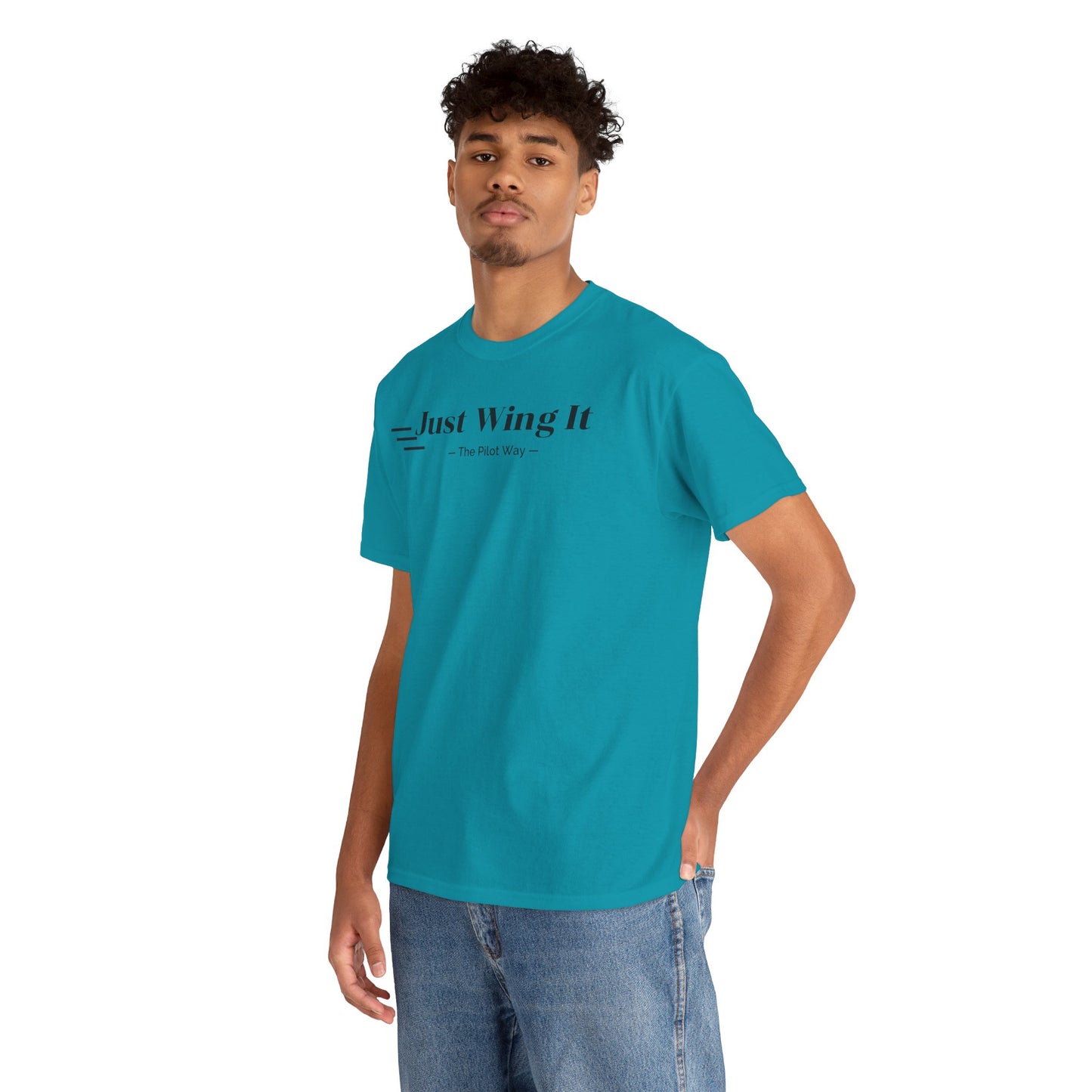 JUST WING IT. PILOT. T-SHIRT. AVIATION. PILOTS.FLIGHT CREW. GRAPHIC TEE