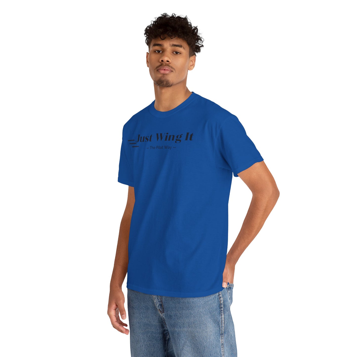 JUST WING IT. PILOT. T-SHIRT. AVIATION. PILOTS.FLIGHT CREW. GRAPHIC TEE