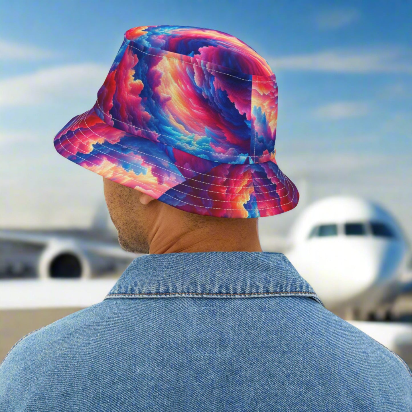 Cloud Nine Bucket Hat. Aviation inspired artwork. gift for pilots. gifts for him. gifts for her.