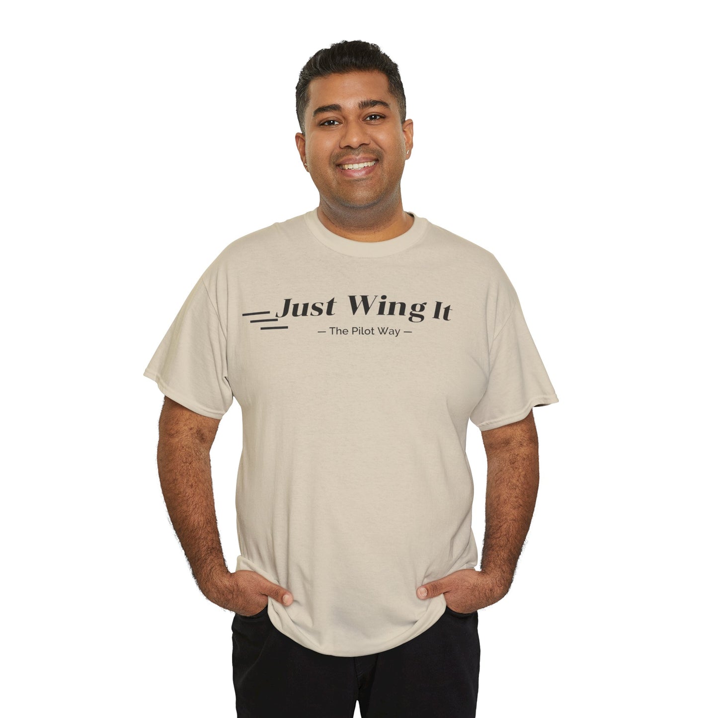 JUST WING IT. PILOT. T-SHIRT. AVIATION. PILOTS.FLIGHT CREW. GRAPHIC TEE