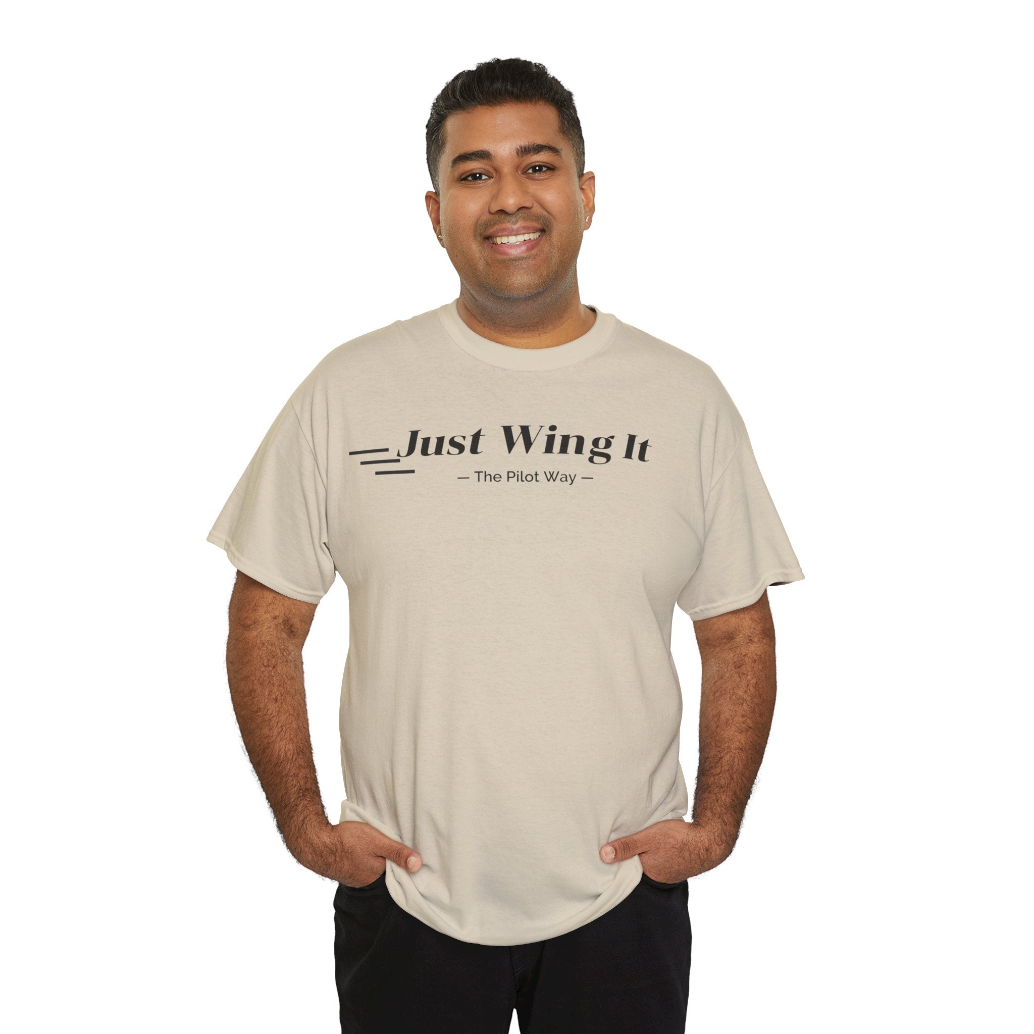 JUST WING IT. PILOT. T-SHIRT. AVIATION. PILOTS.FLIGHT CREW. GRAPHIC TEE