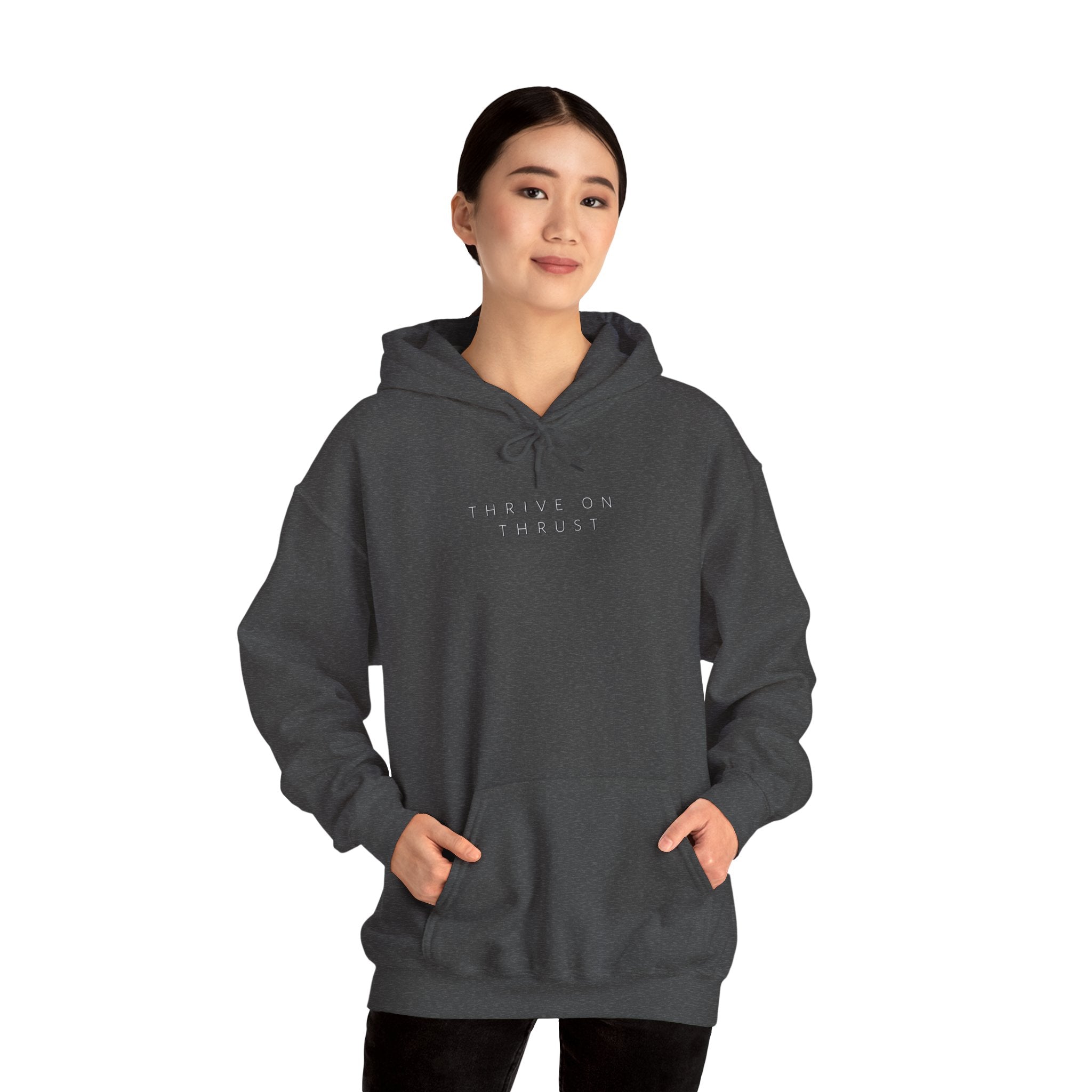 Thrive on Thrust. aviation. gifts for pilots. pilots. planes. gift aviation. graphic hoodie