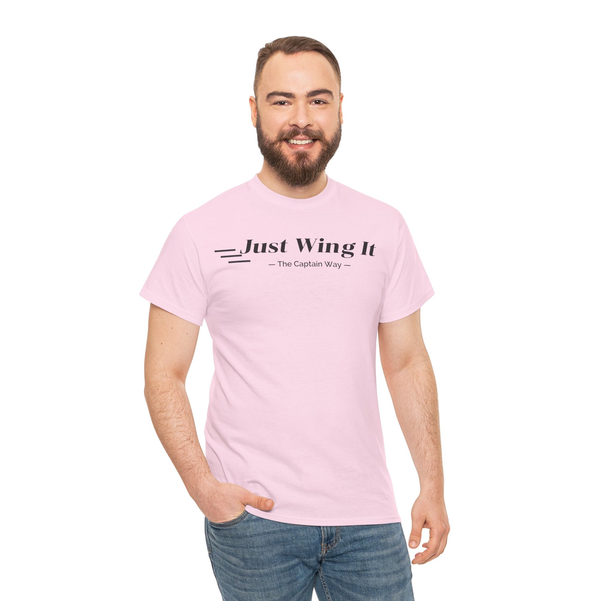 JUST WING IT! CAPTAIN. TSHIRT. AVIATION.FLIGHT CREW.PILOTS