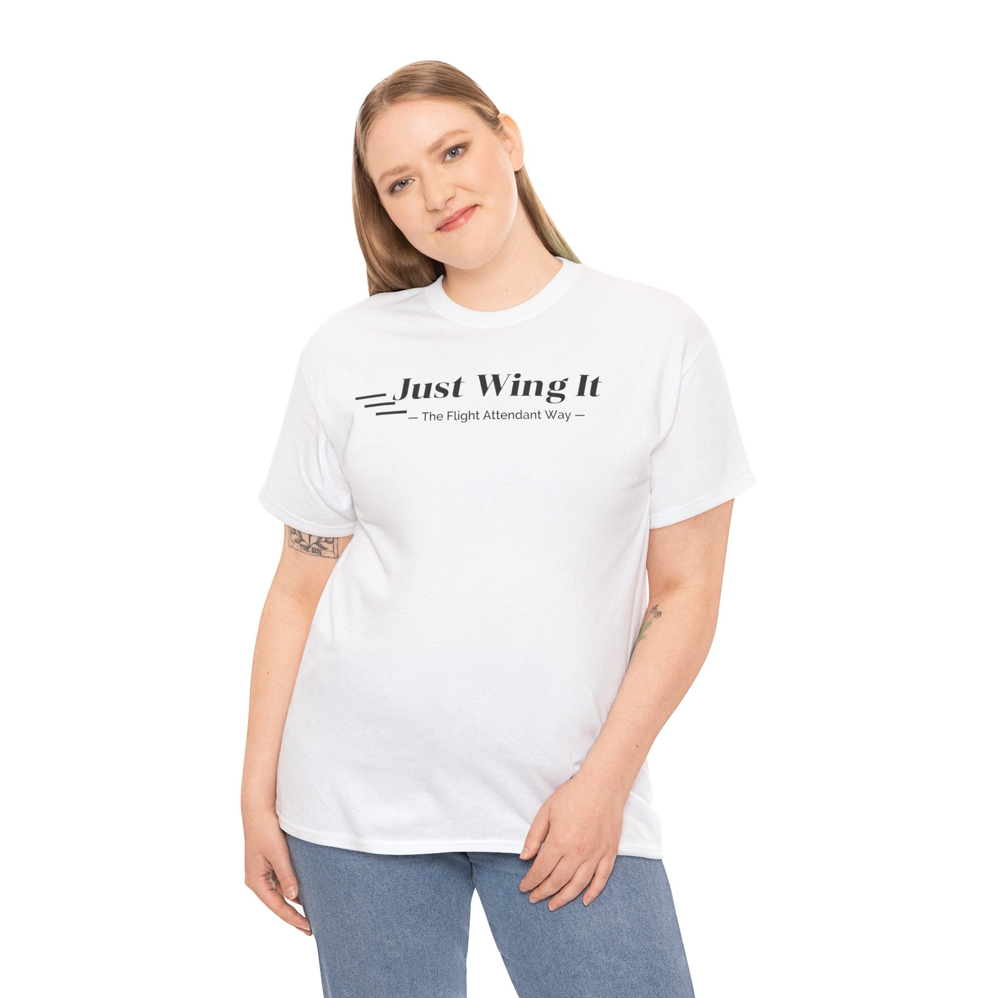Just Wing It. the flight attendant way. aviation. t-shirt. pilots. travel. work.