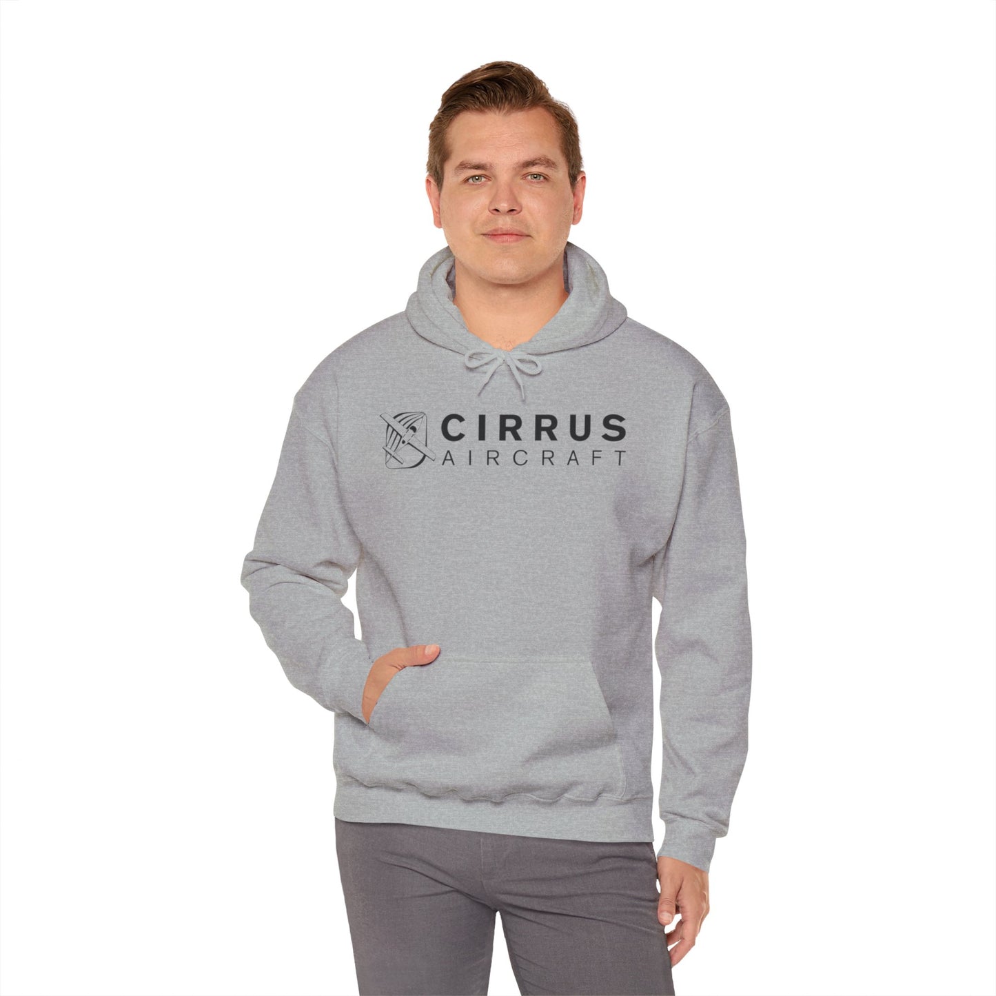 CIRRUS AIRCRAFT HOODIE. aviation gift for pilots. graphic design. (logo)