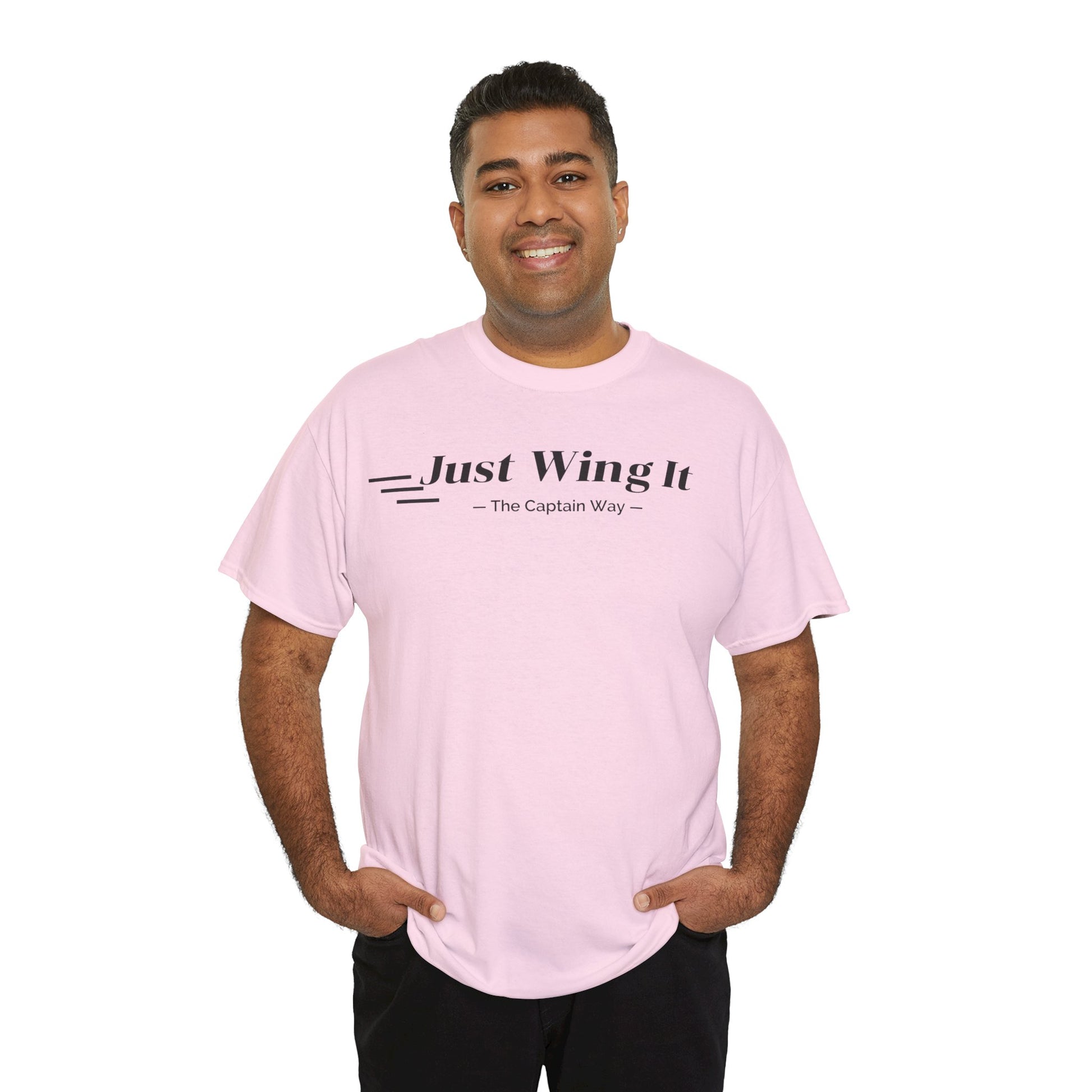 JUST WING IT! CAPTAIN. TSHIRT. AVIATION.FLIGHT CREW.PILOTS