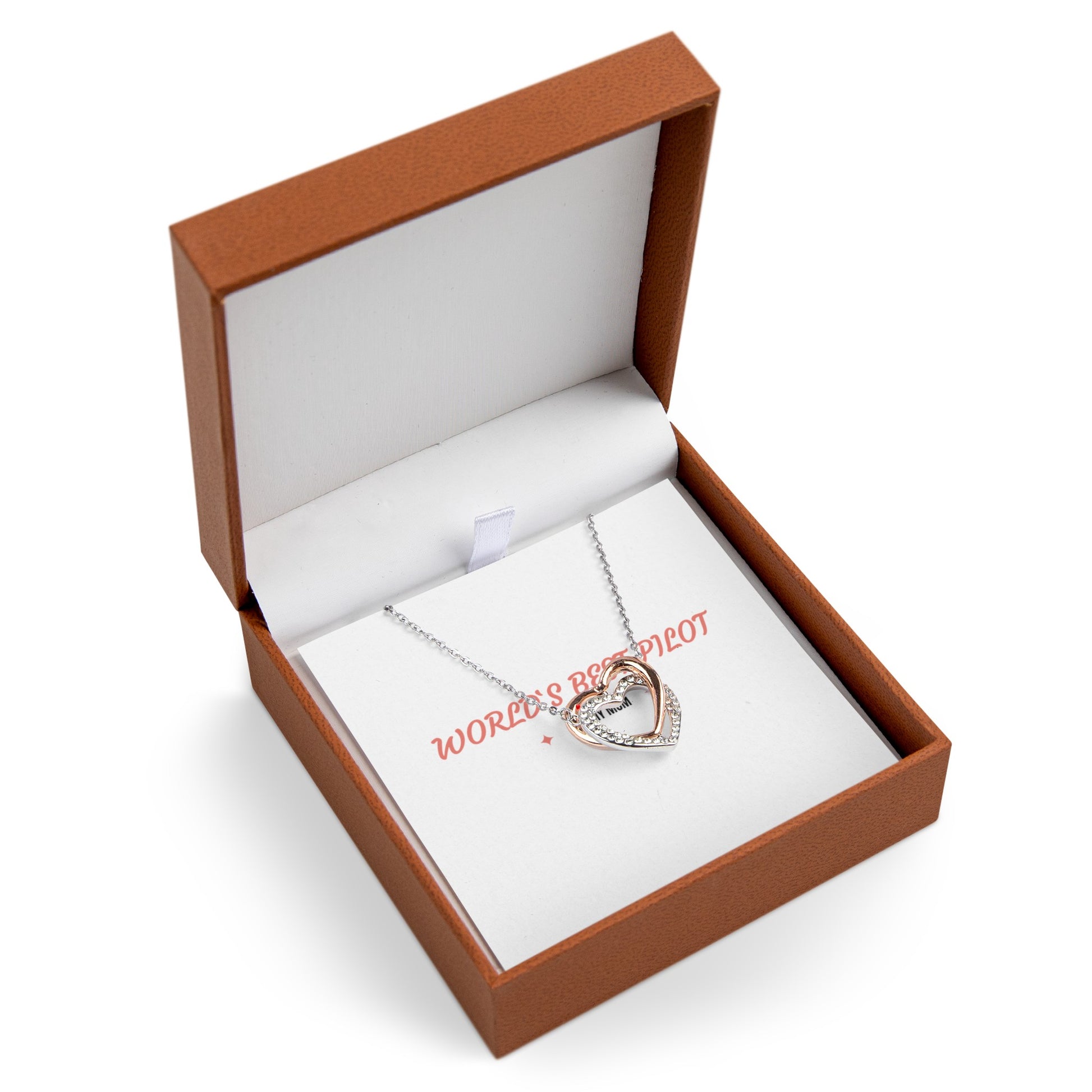 WORLDS BEST PILOT. Twin Hearts Necklace. AVIATION. PILOTS. GIFTS. ANNIVERSARY.