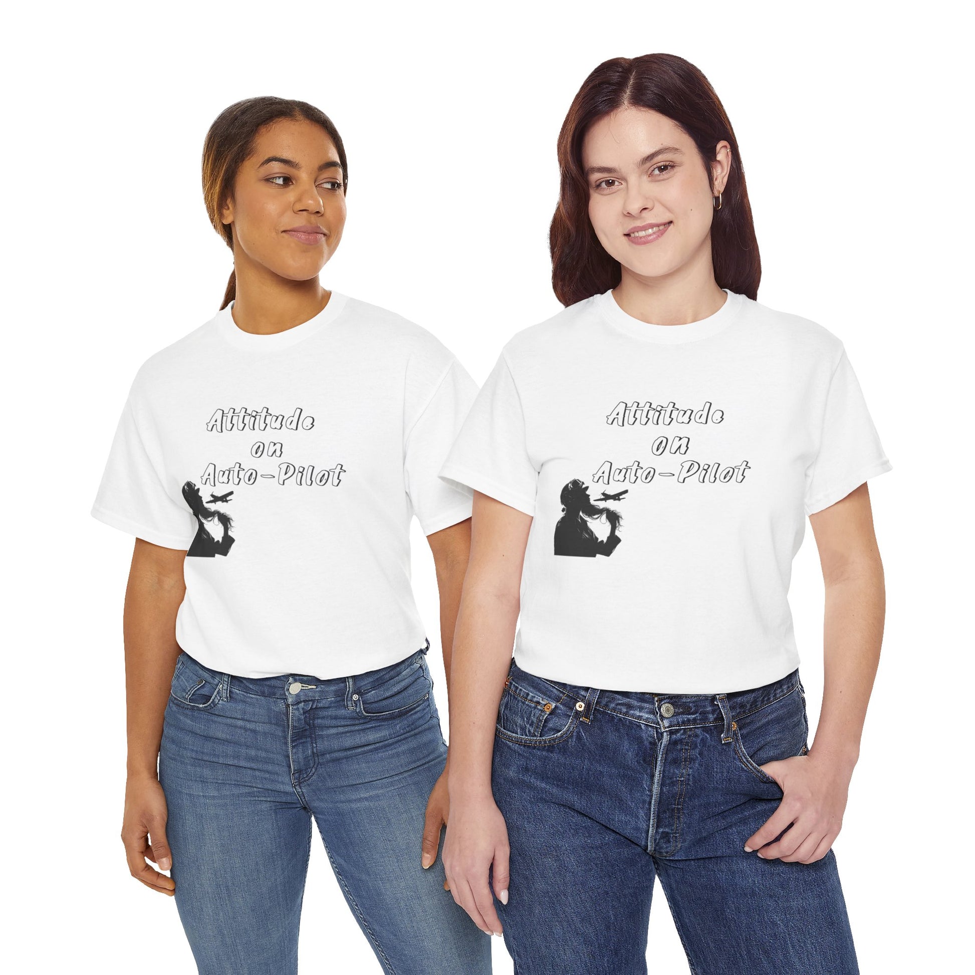 Attitude on Auto- pilot. T-shirt. aviation. gifts. pilots. flight attendant. jokes