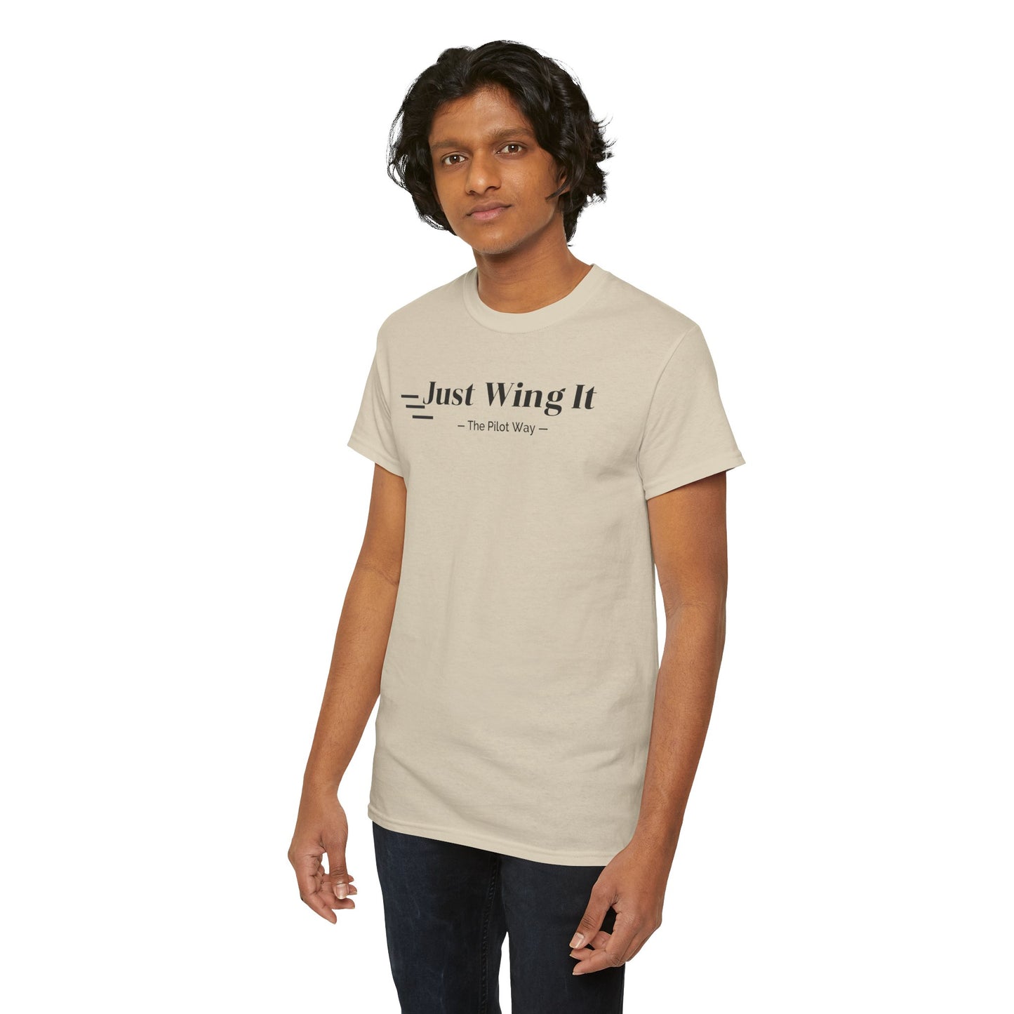 JUST WING IT. PILOT. T-SHIRT. AVIATION. PILOTS.FLIGHT CREW. GRAPHIC TEE