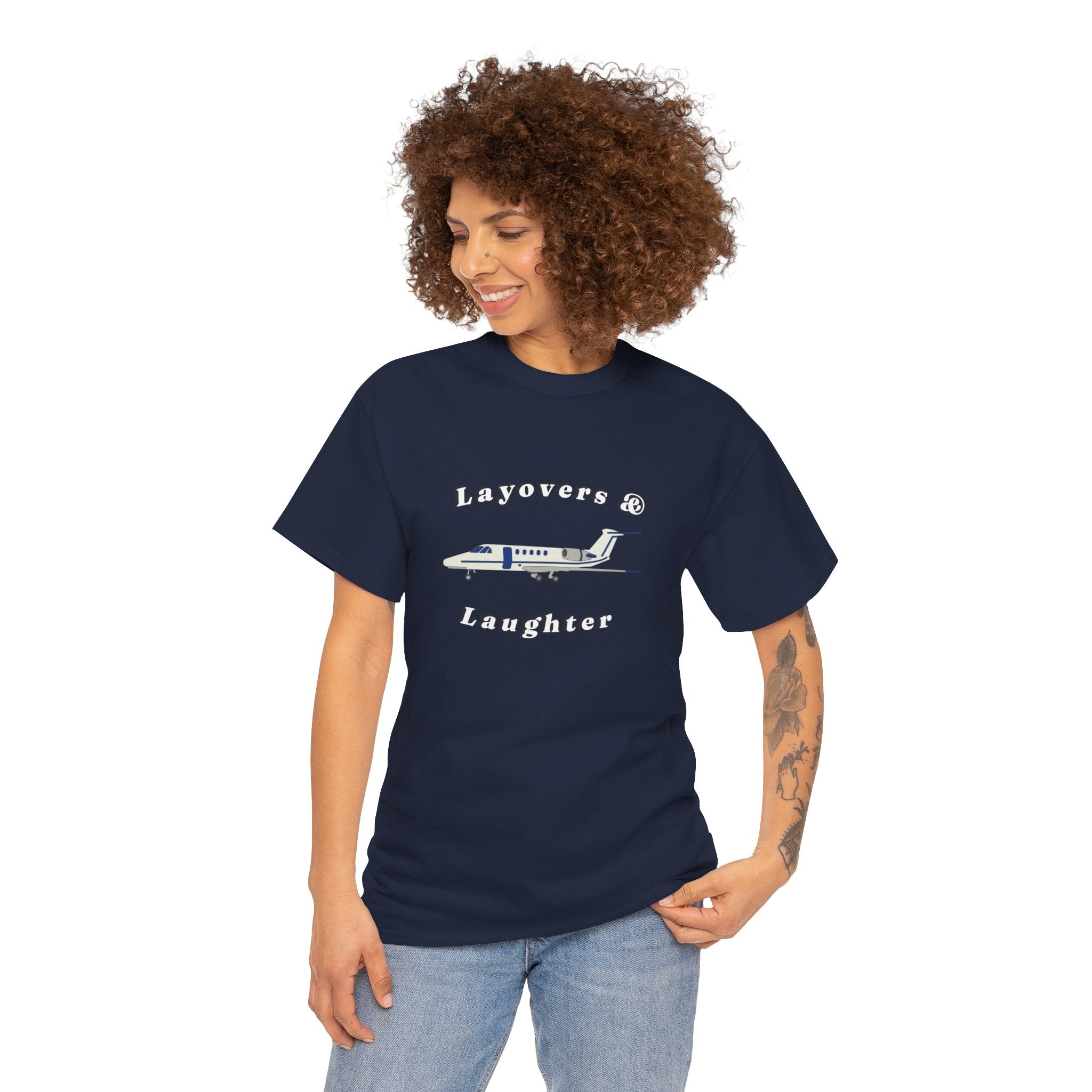 Layovers & Laughter. T-shirt. aviation. pilots. travel. shirt.