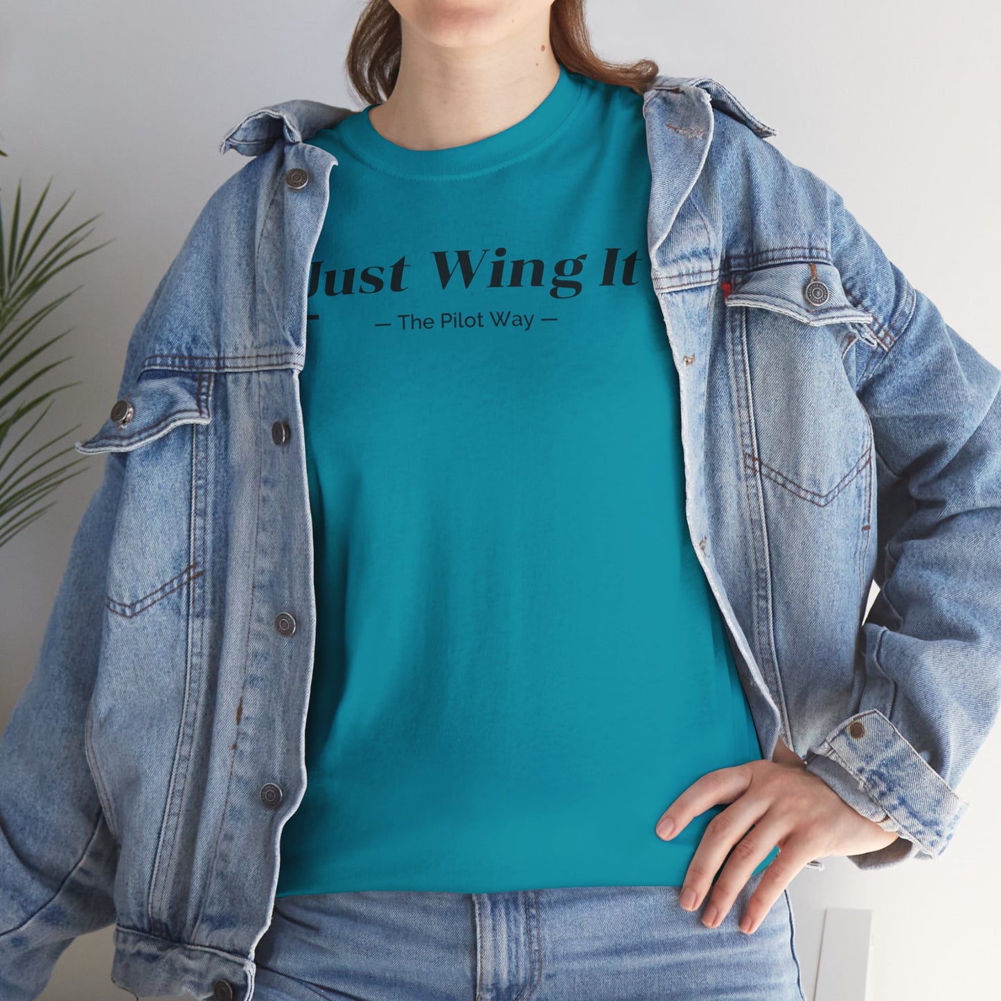 JUST WING IT. PILOT. T-SHIRT. AVIATION. PILOTS.FLIGHT CREW. GRAPHIC TEE