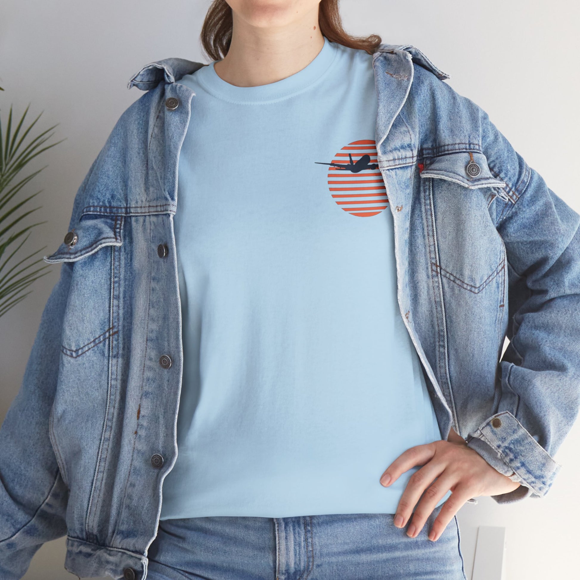 into the sunset. plane. t-shirt. aviation. pilots. gifts.