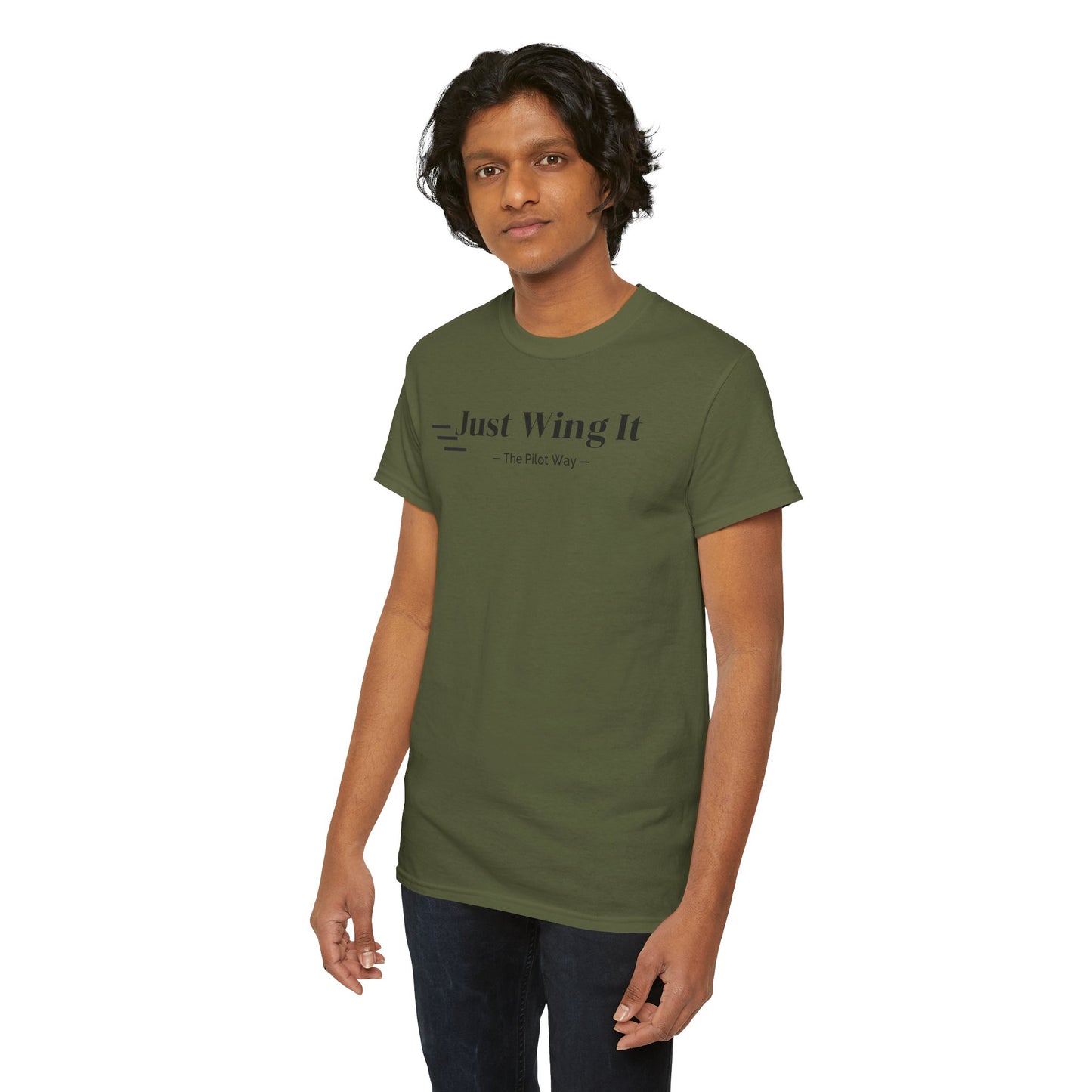 JUST WING IT. PILOT. T-SHIRT. AVIATION. PILOTS.FLIGHT CREW. GRAPHIC TEE