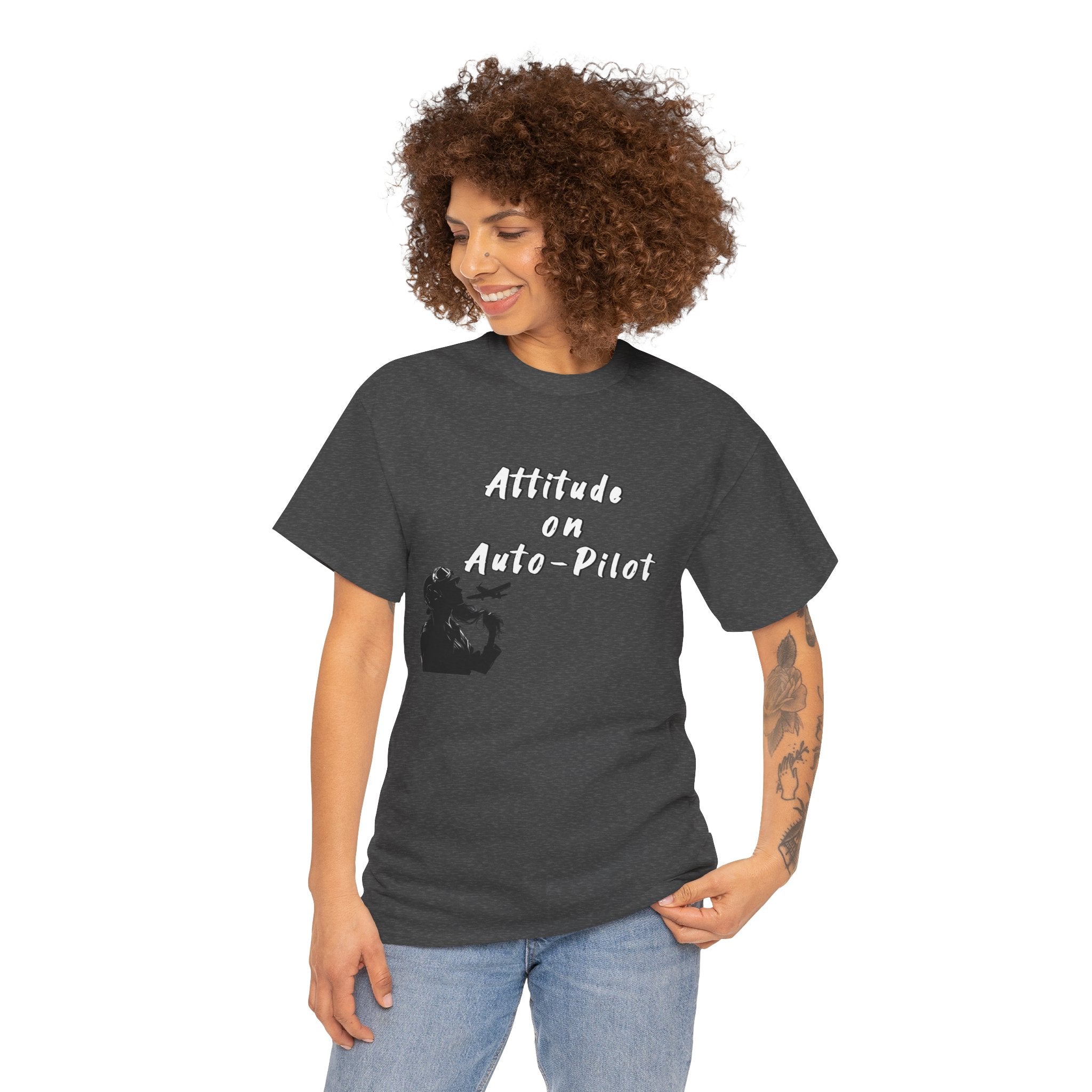 Attitude on Auto- pilot. T-shirt. aviation. gifts. pilots. flight attendant. jokes
