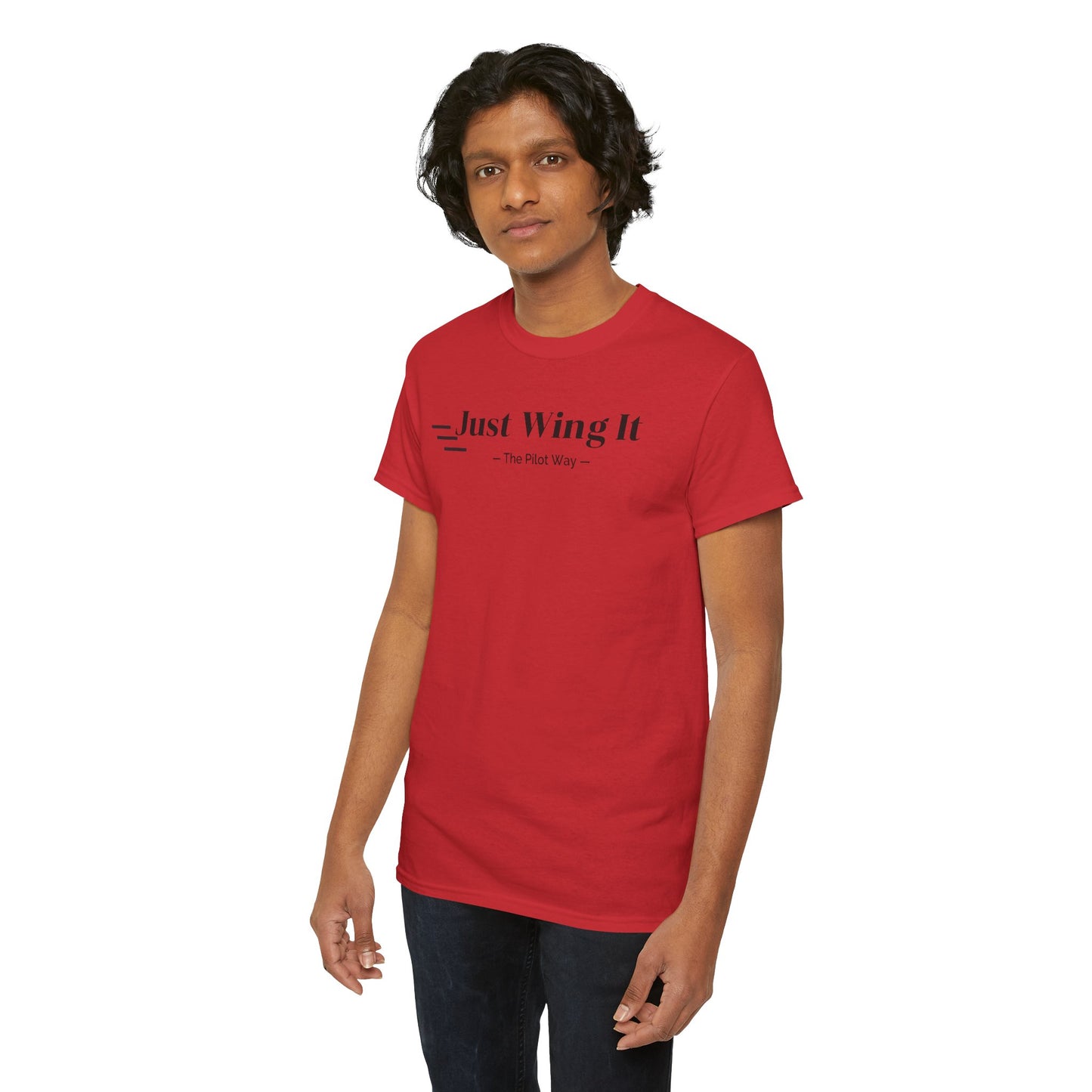 JUST WING IT. PILOT. T-SHIRT. AVIATION. PILOTS.FLIGHT CREW. GRAPHIC TEE