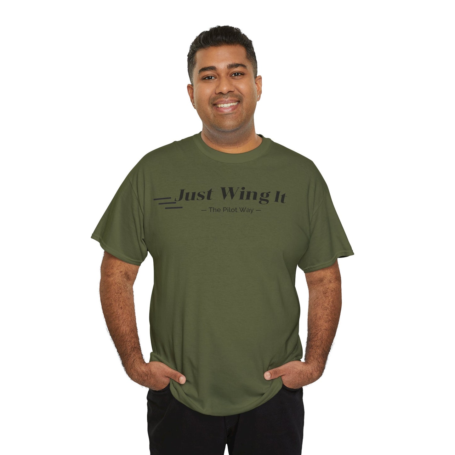 JUST WING IT. PILOT. T-SHIRT. AVIATION. PILOTS.FLIGHT CREW. GRAPHIC TEE