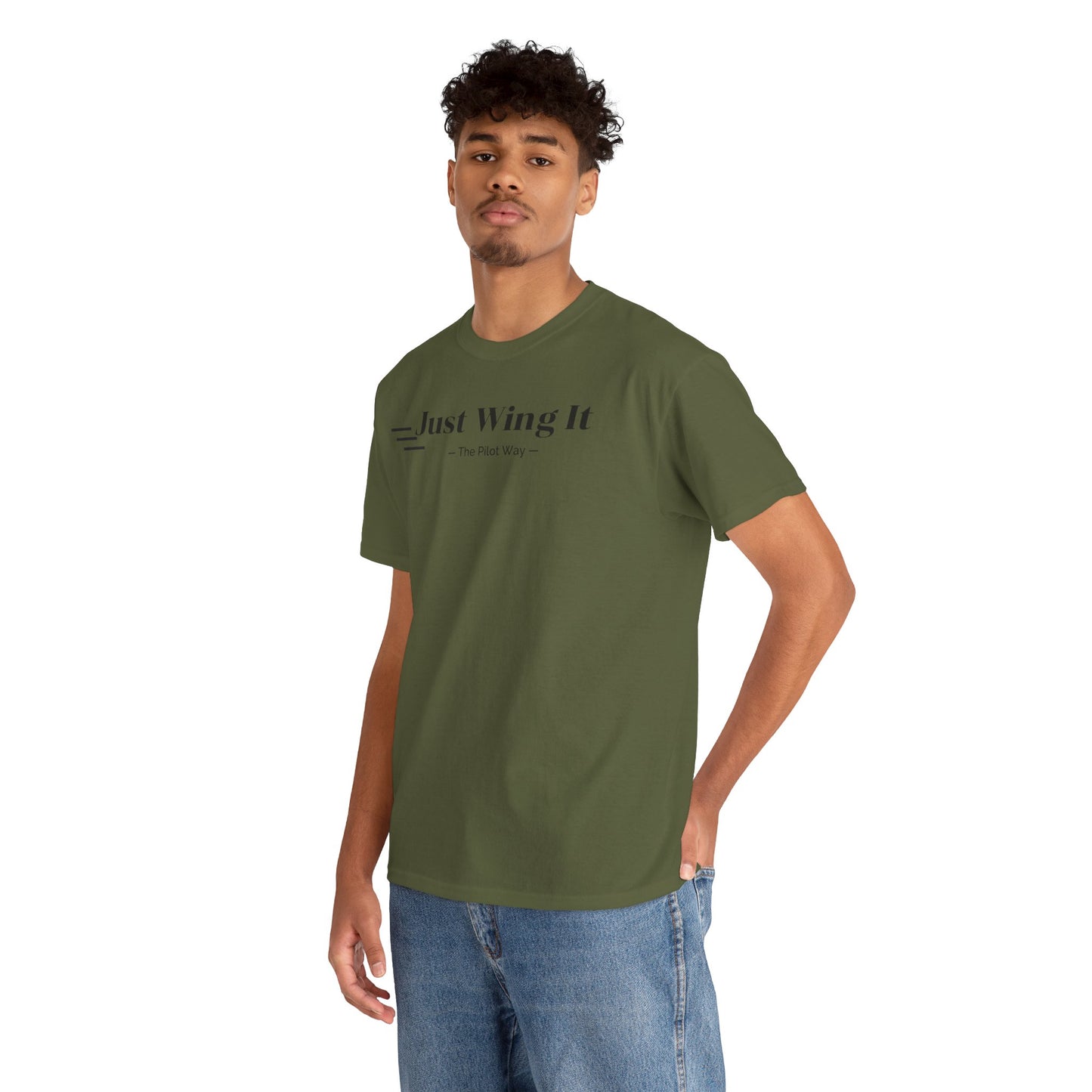 JUST WING IT. PILOT. T-SHIRT. AVIATION. PILOTS.FLIGHT CREW. GRAPHIC TEE