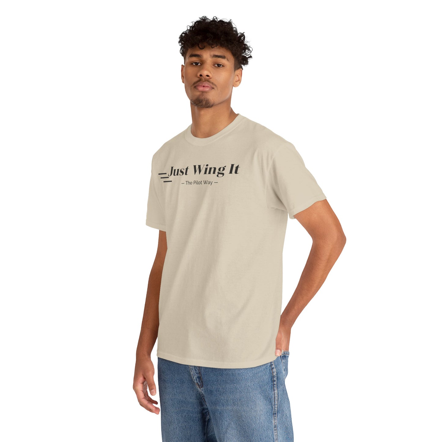 JUST WING IT. PILOT. T-SHIRT. AVIATION. PILOTS.FLIGHT CREW. GRAPHIC TEE