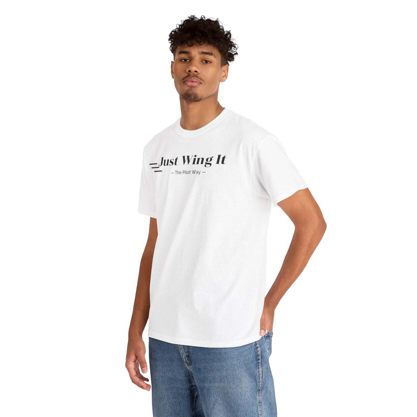 JUST WING IT. PILOT. T-SHIRT. AVIATION. PILOTS.FLIGHT CREW. GRAPHIC TEE
