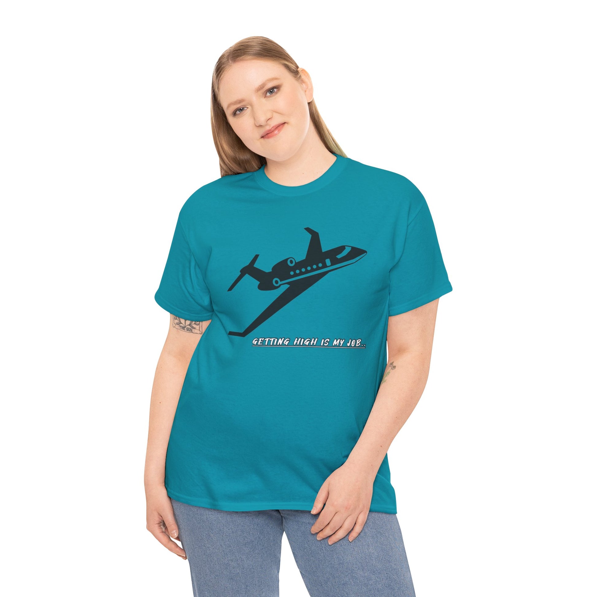 GETTING HIGH IS MY JOB. T-SHIRT. FUNNY. AVIATION. JOKES. PILOTS