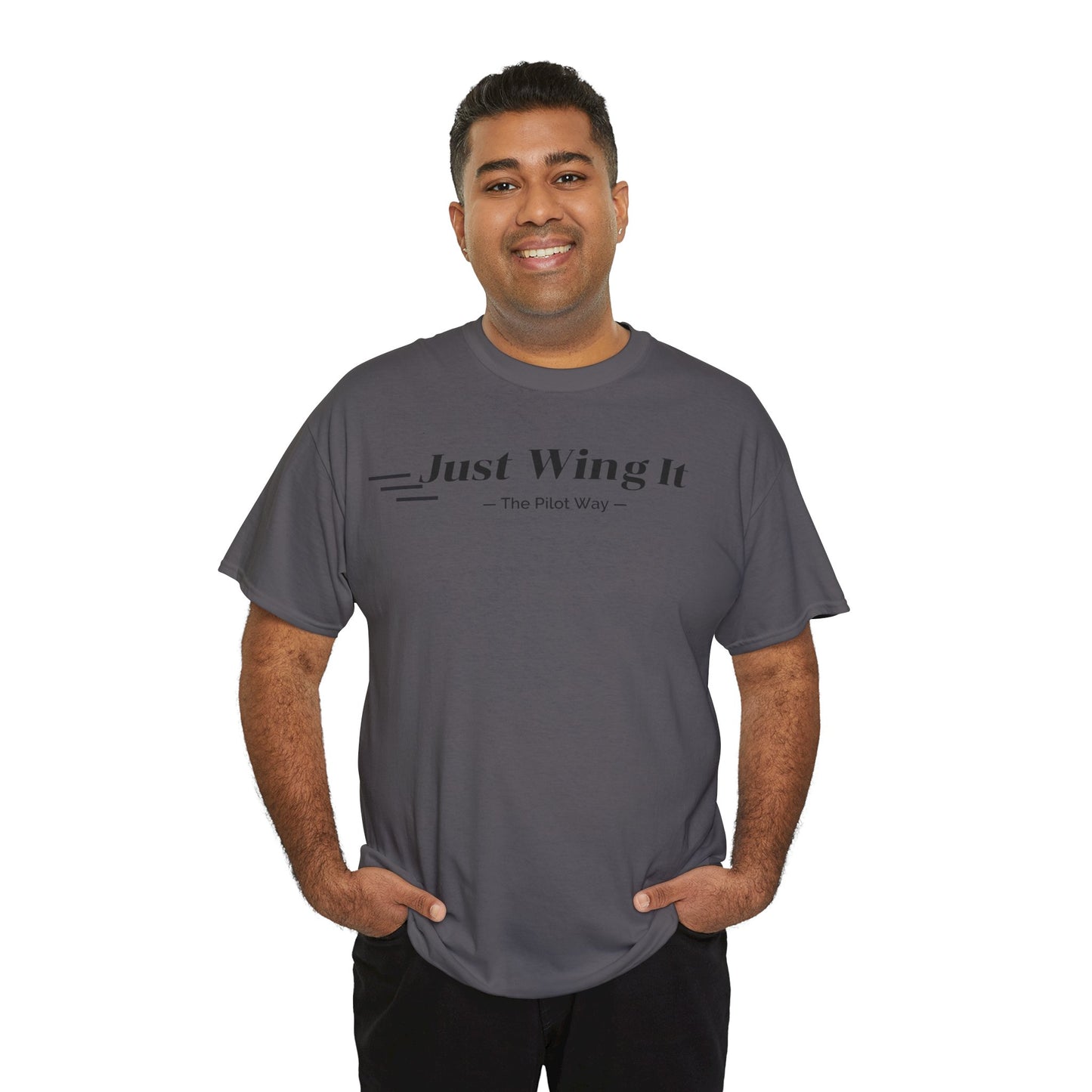 JUST WING IT. PILOT. T-SHIRT. AVIATION. PILOTS.FLIGHT CREW. GRAPHIC TEE