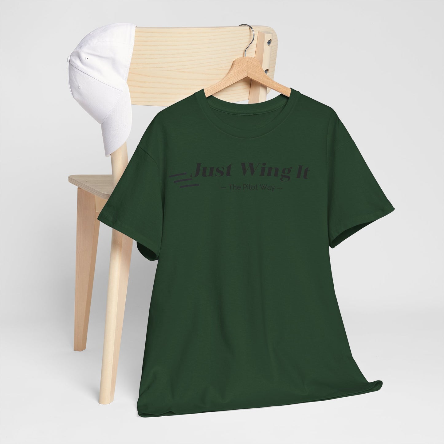 JUST WING IT. PILOT. T-SHIRT. AVIATION. PILOTS.FLIGHT CREW. GRAPHIC TEE
