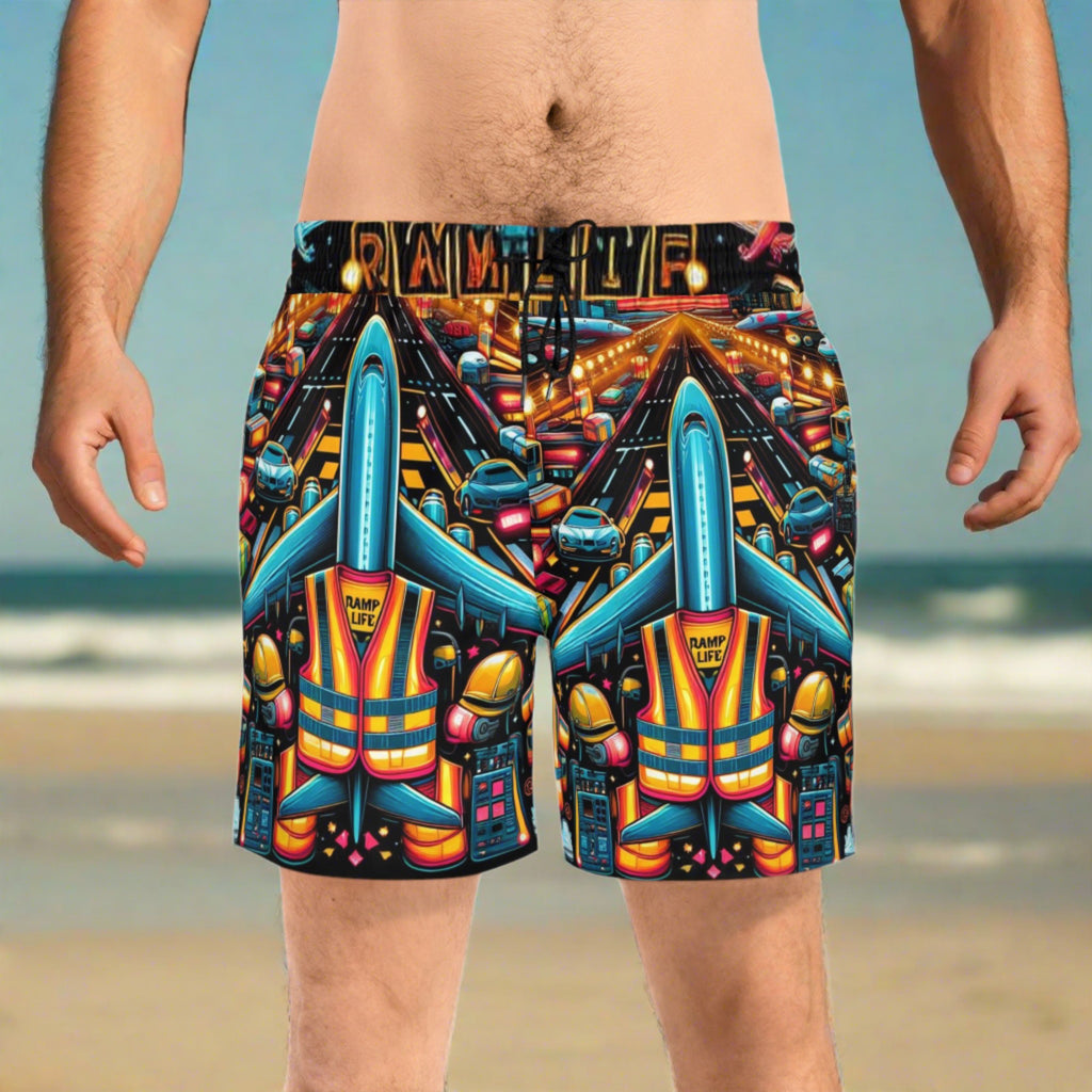 HIGH VIZ"   Men's Mid-Length Swim Shorts