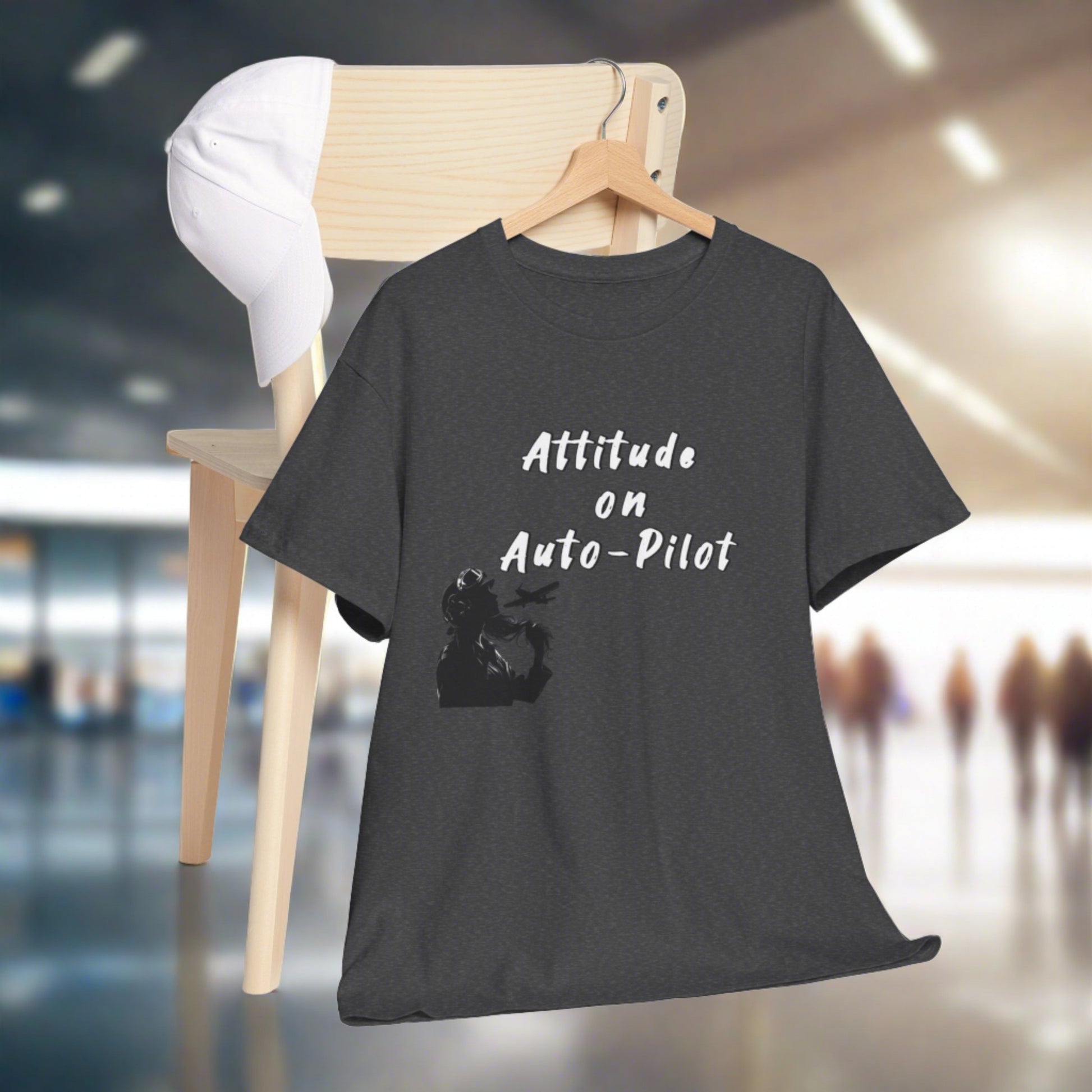 Attitude on Auto- pilot. T-shirt. aviation. gifts. pilots. flight attendant. jokes