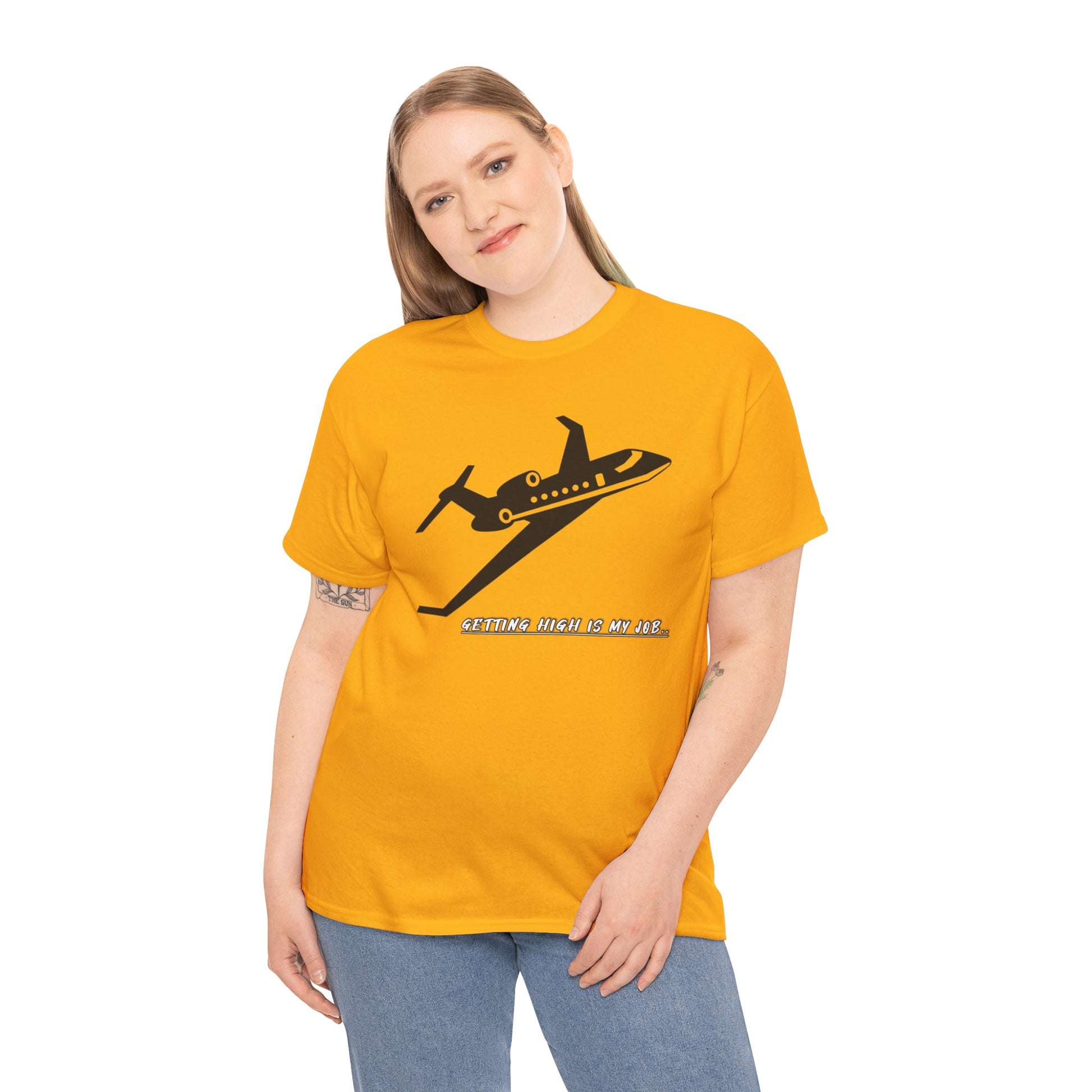 GETTING HIGH IS MY JOB. T-SHIRT. FUNNY. AVIATION. JOKES. PILOTS