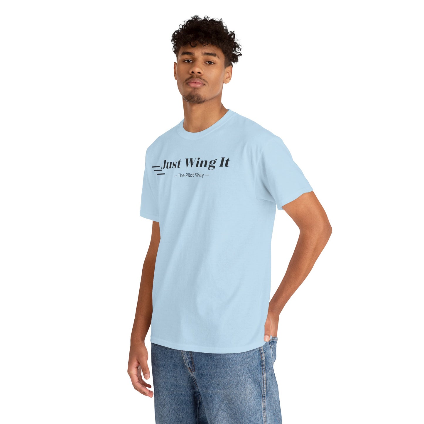 JUST WING IT. PILOT. T-SHIRT. AVIATION. PILOTS.FLIGHT CREW. GRAPHIC TEE