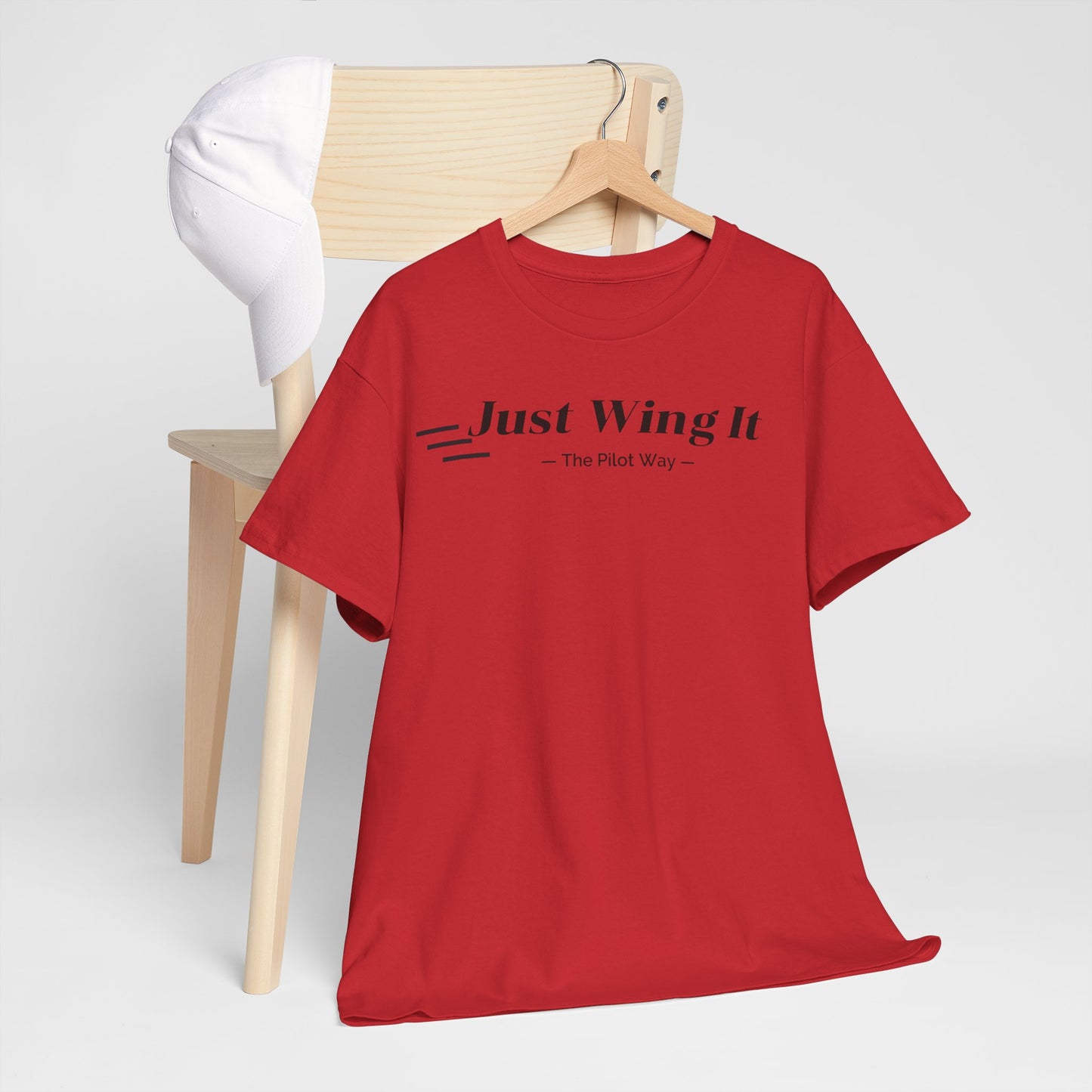 JUST WING IT. PILOT. T-SHIRT. AVIATION. PILOTS.FLIGHT CREW. GRAPHIC TEE