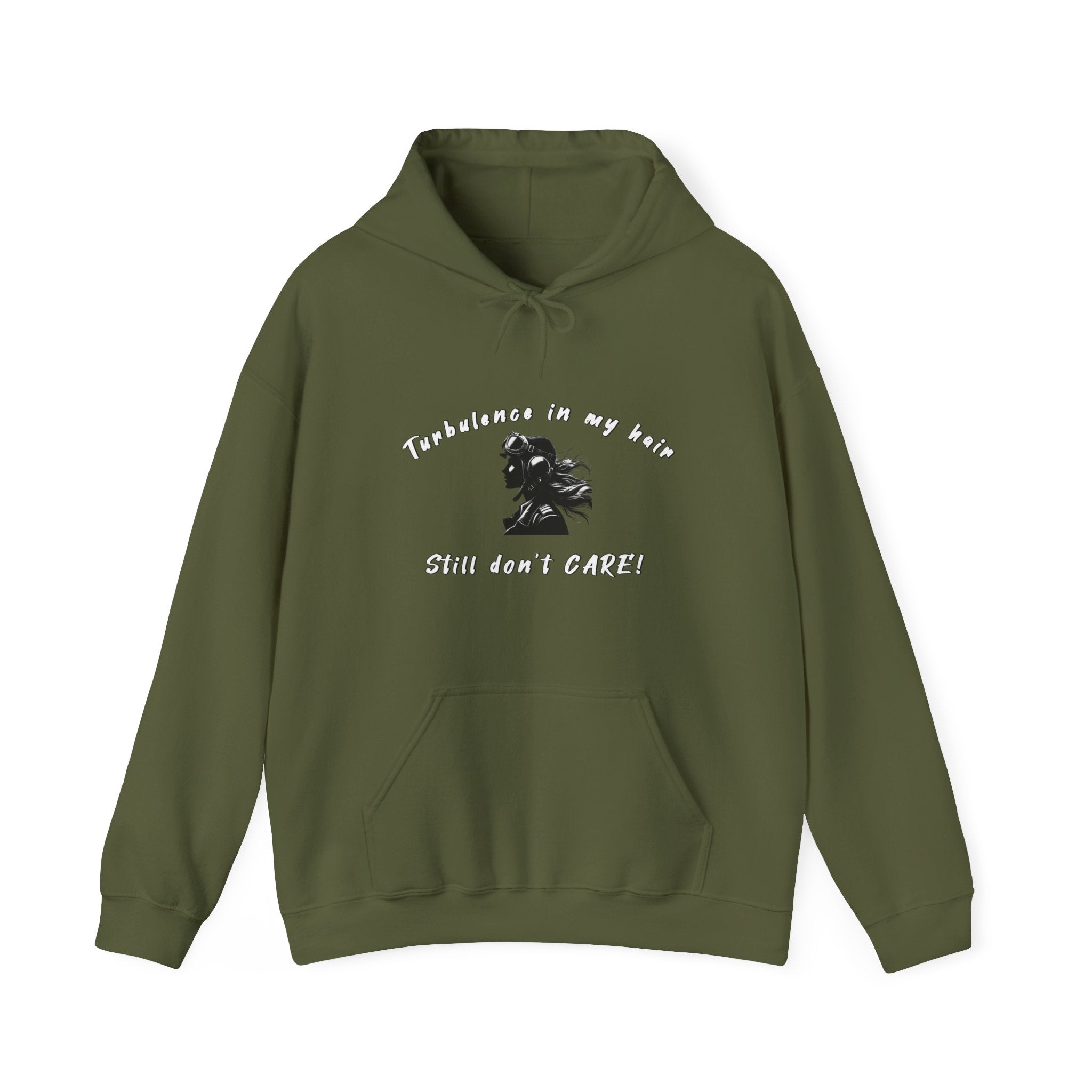 Turbulence in my hair, still don't CARE!. Aviation. gifts. pilots. planes. travel. graphic hoodie