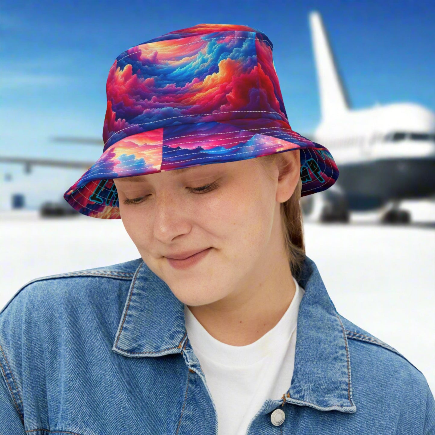 Cloud Nine Bucket Hat. Aviation inspired artwork. gift for pilots. gifts for him. gifts for her.