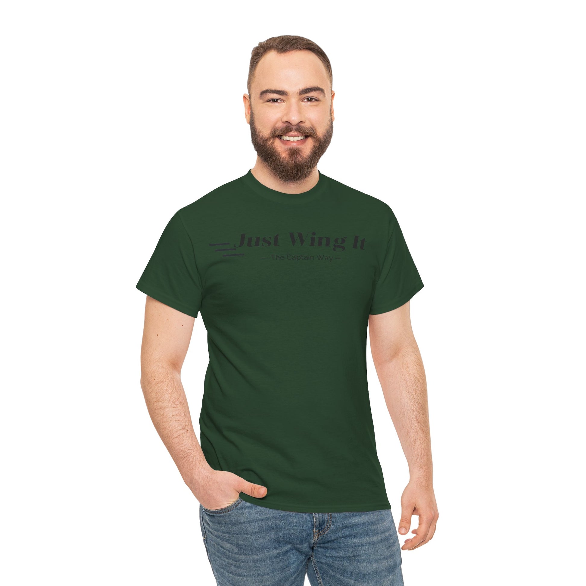 JUST WING IT! CAPTAIN. TSHIRT. AVIATION.FLIGHT CREW.PILOTS