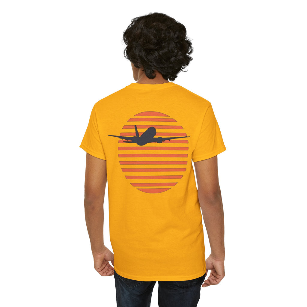 into the sunset. plane. t-shirt. aviation. pilots. gifts.