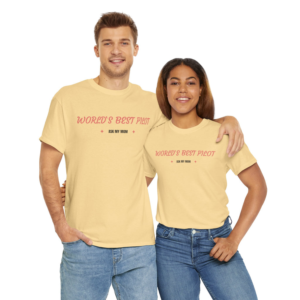 Worlds best Pilot. ask my mom. t-shirt. aviation. mothers. pilots. travel. graphic tee.