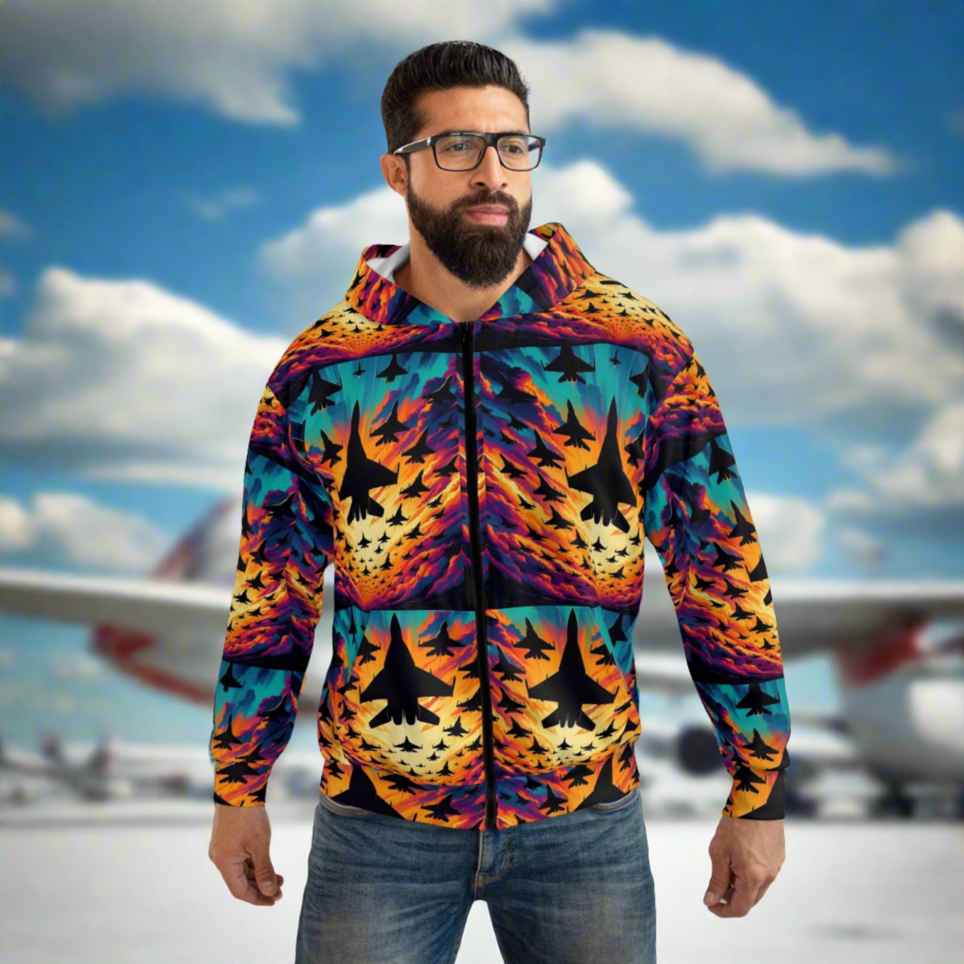 Psychedelic Skies AVIATION Hoodie. premium material.