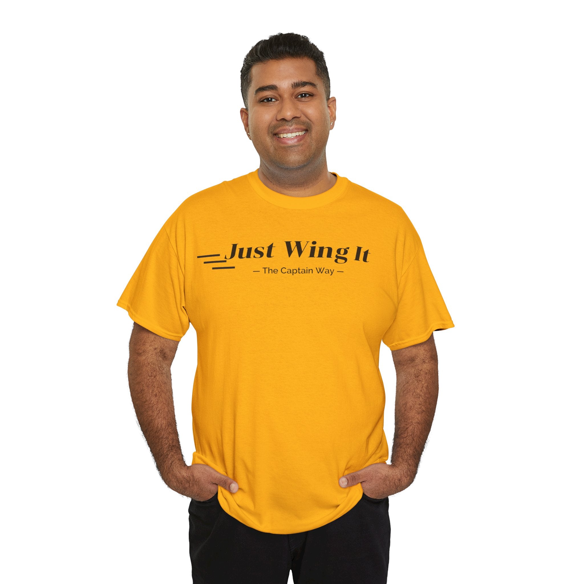 JUST WING IT! CAPTAIN. TSHIRT. AVIATION.FLIGHT CREW.PILOTS