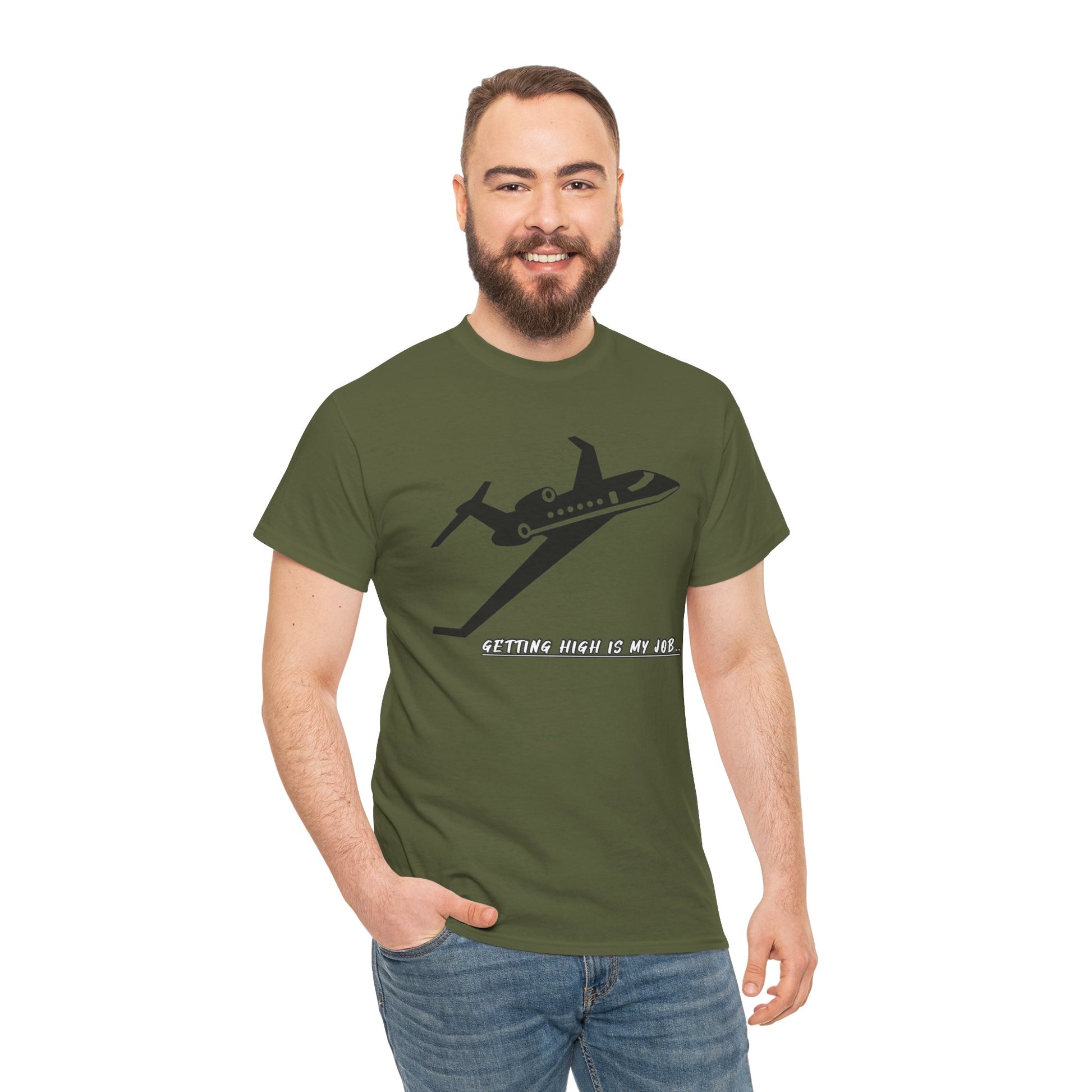 GETTING HIGH IS MY JOB. T-SHIRT. FUNNY. AVIATION. JOKES. PILOTS