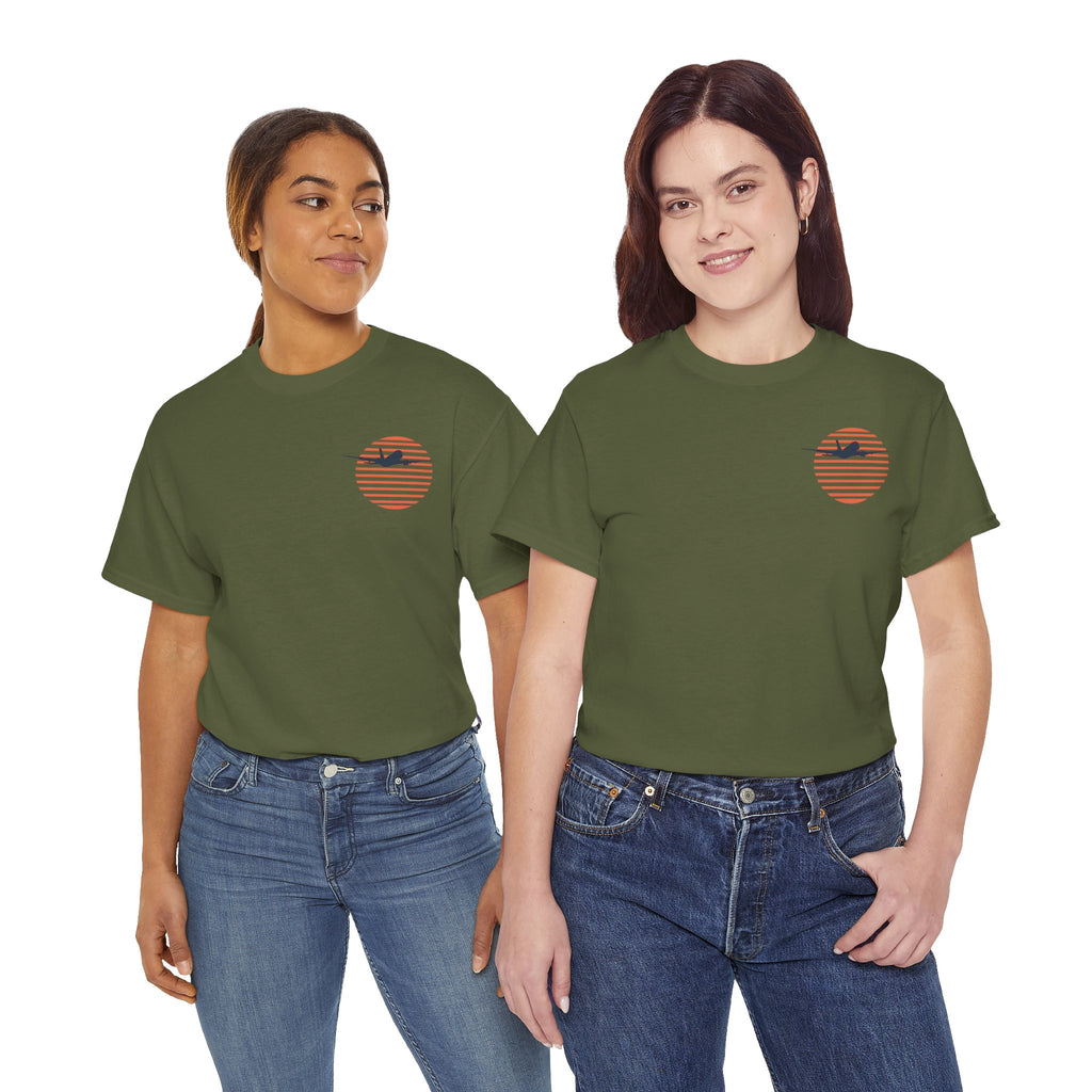 into the sunset. plane. t-shirt. aviation. pilots. gifts.