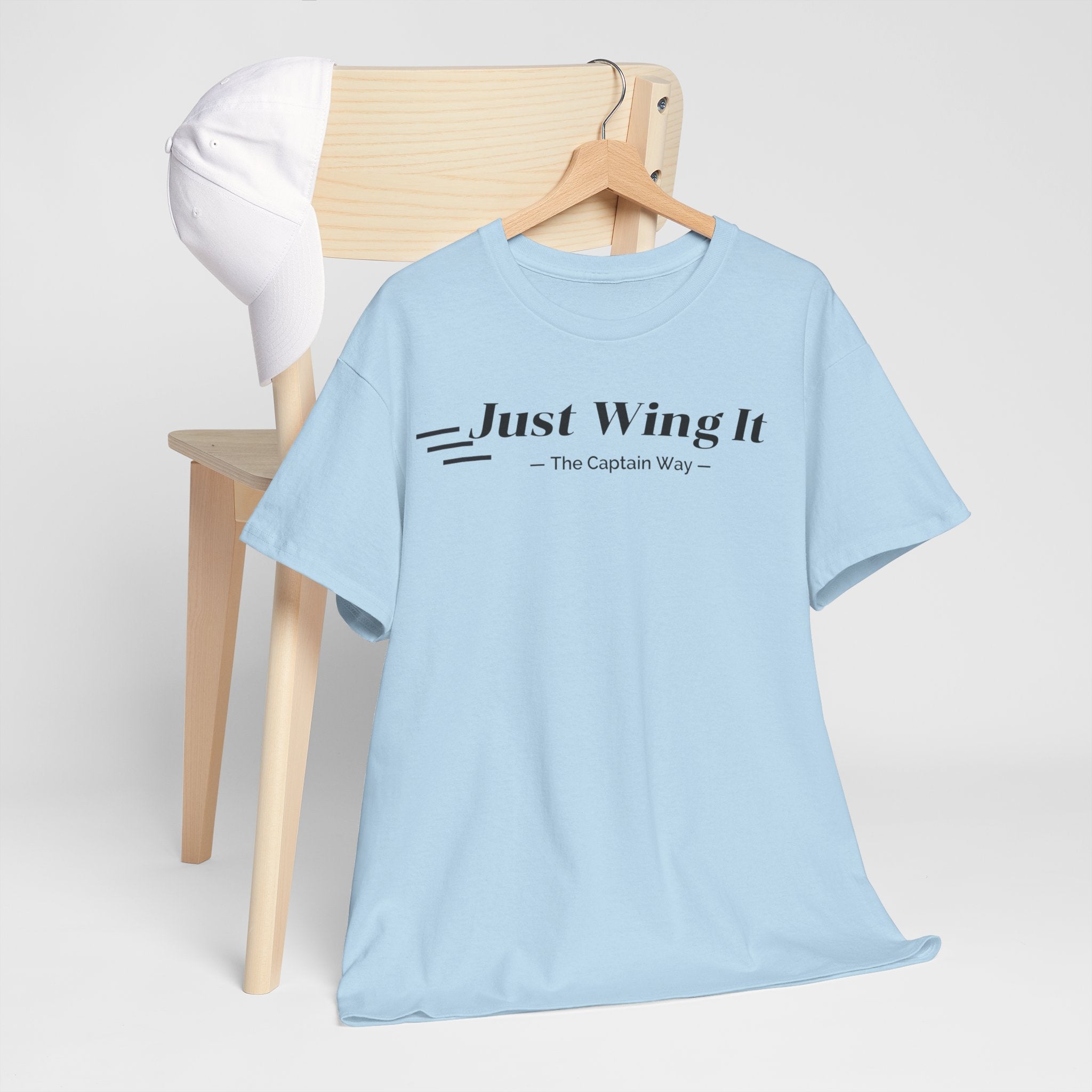 JUST WING IT! CAPTAIN. TSHIRT. AVIATION.FLIGHT CREW.PILOTS